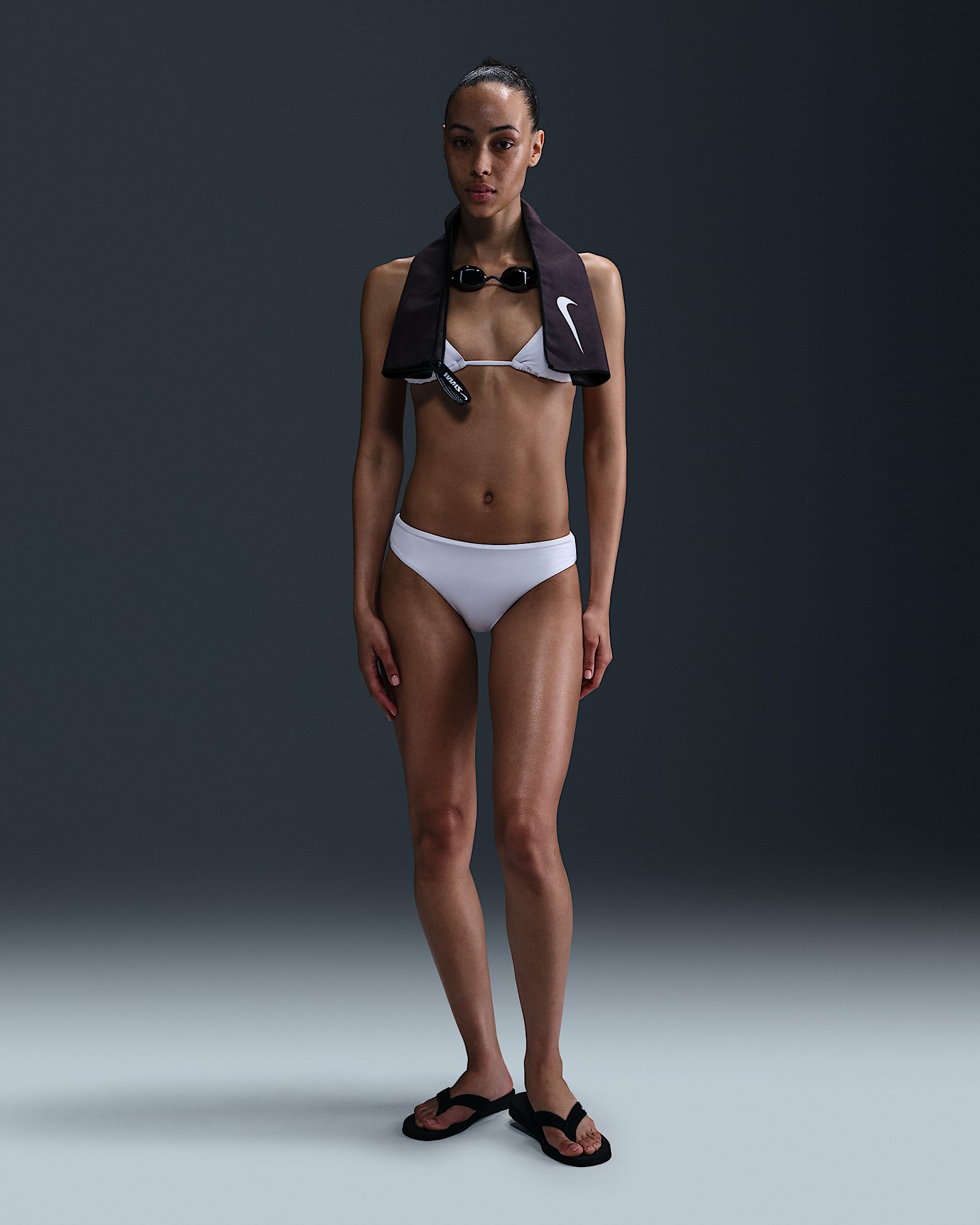 Nike Swim Essential Women's Hipster Bikini Bottom - White/Black