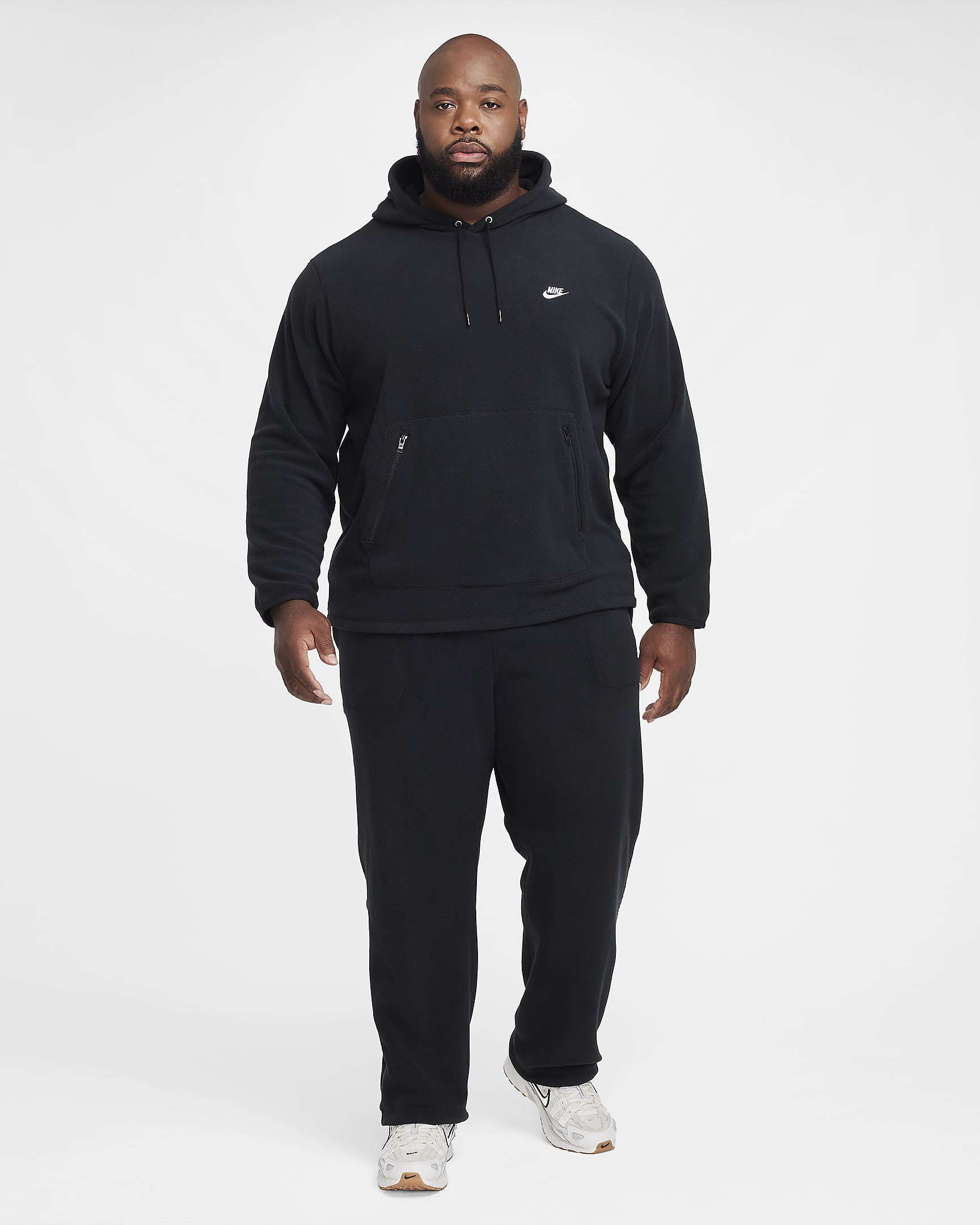 Nike Club Men's Winterized Pullover Hoodie - Black/White