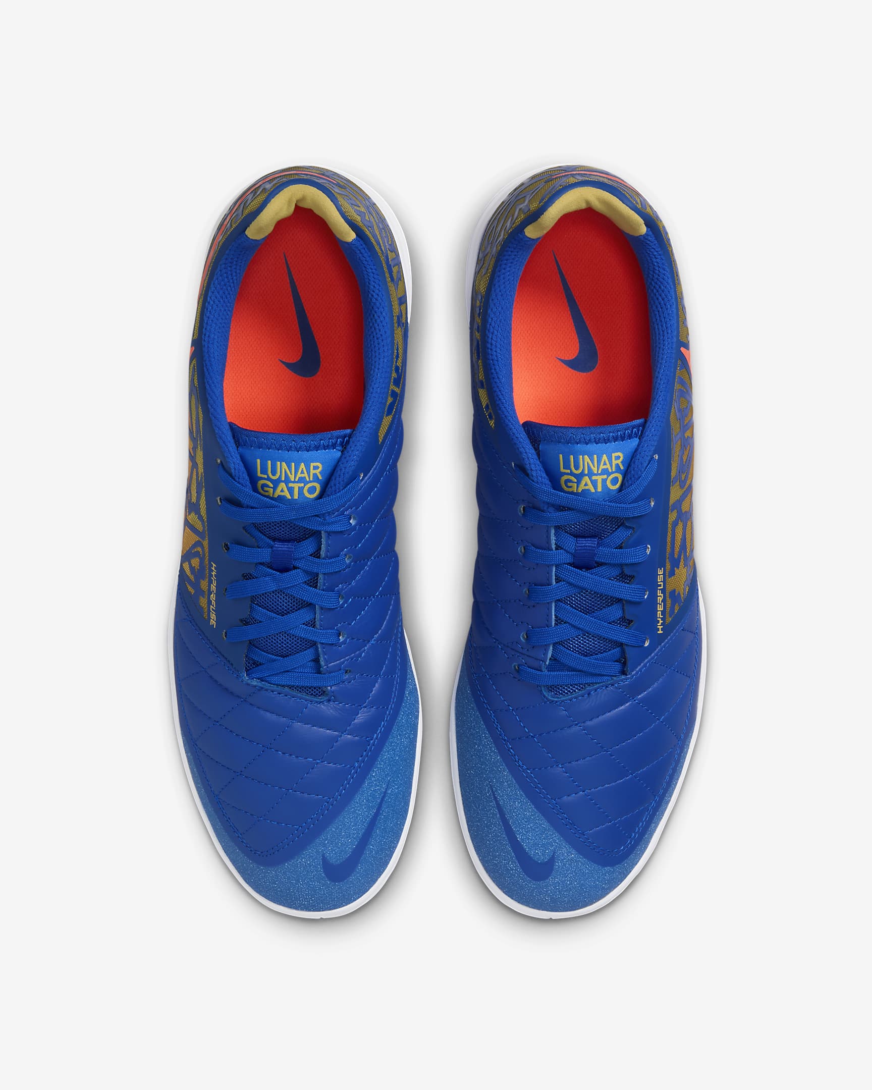 Nike Lunar Gato 2 IC Low-Top Football Shoes - Racer Blue/Hyper Crimson