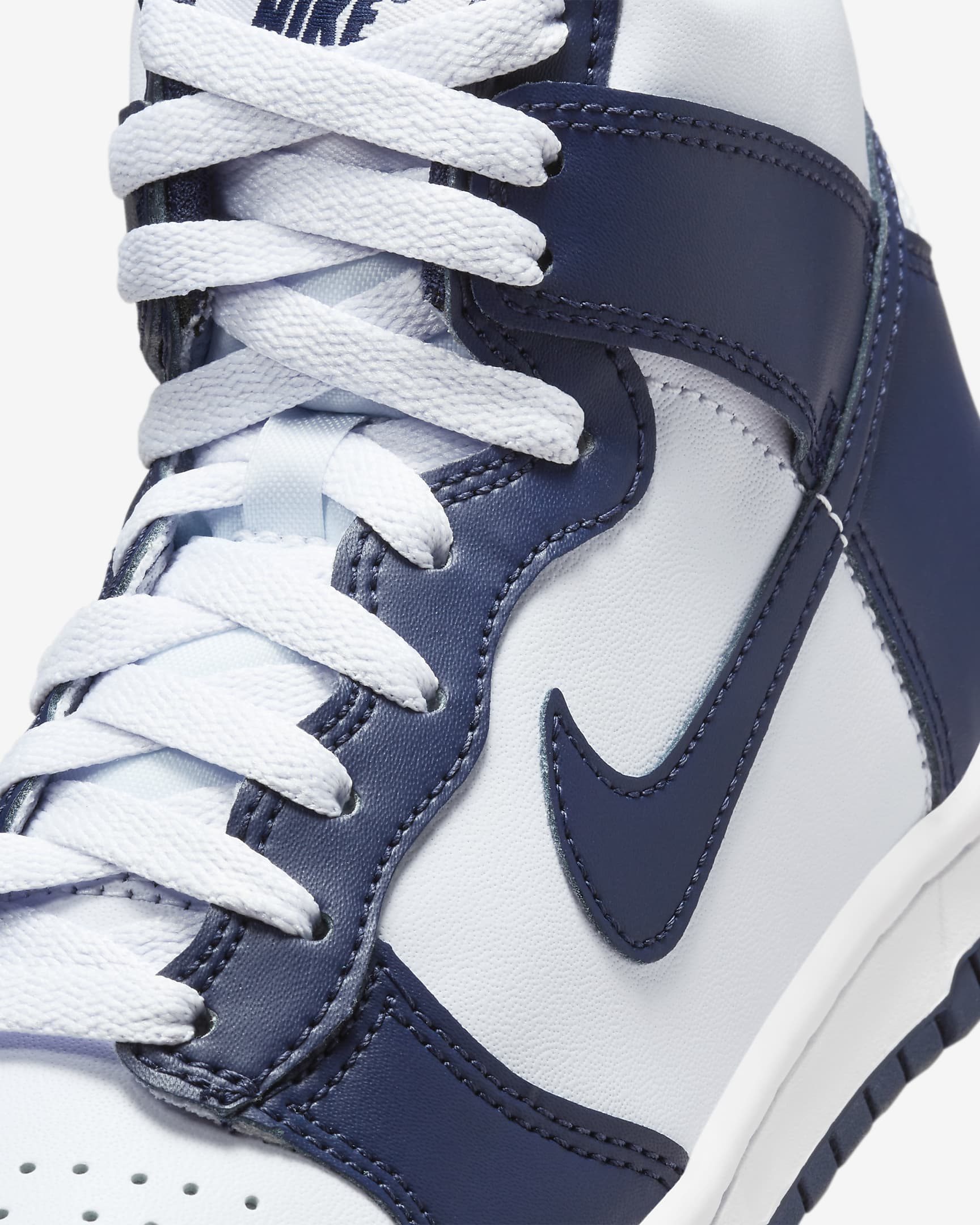 Nike Dunk High Older Kids' Shoes - Football Grey/White/Midnight Navy