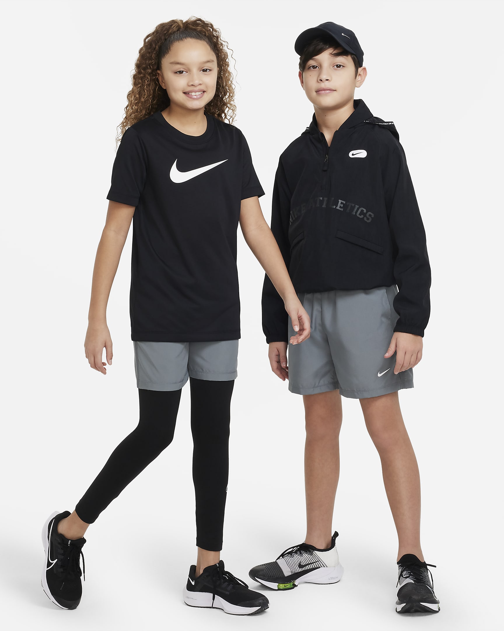 Nike Multi Big Kids' (Boys') Dri-FIT Training Shorts - Smoke Grey/White