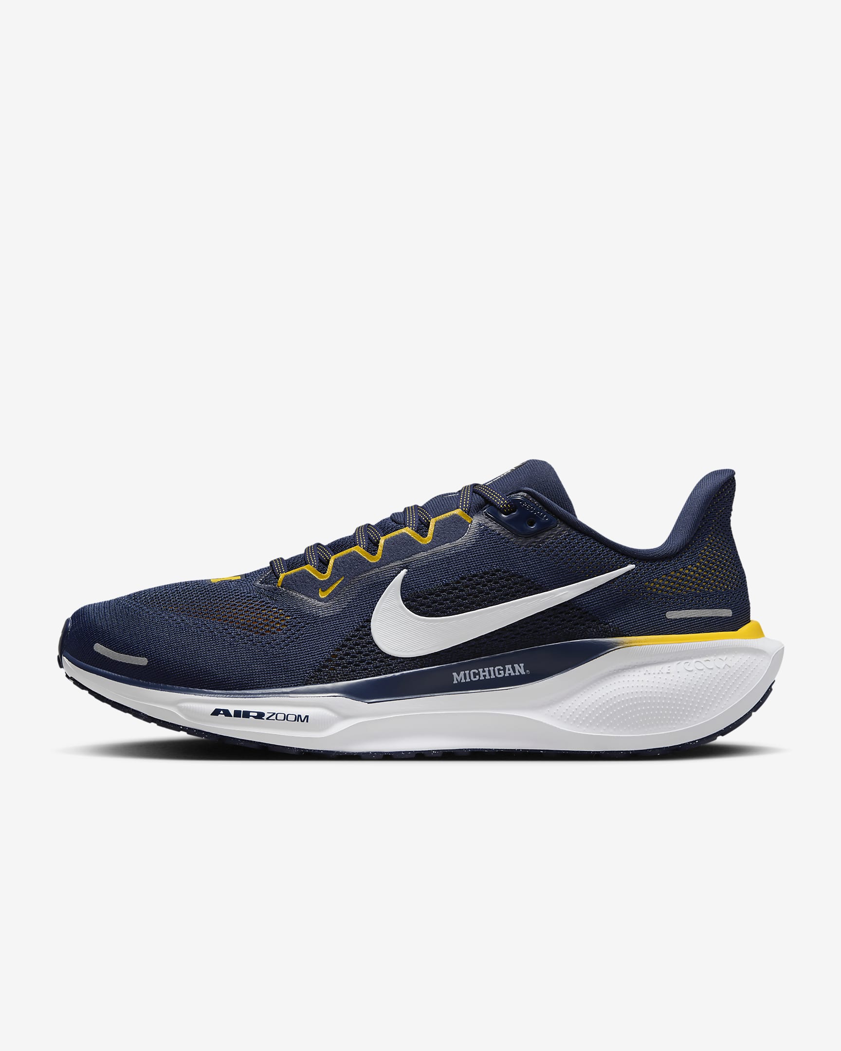 Michigan Pegasus 41 Men's Nike College Road Running Shoes - College Navy/White/Amarillo/White