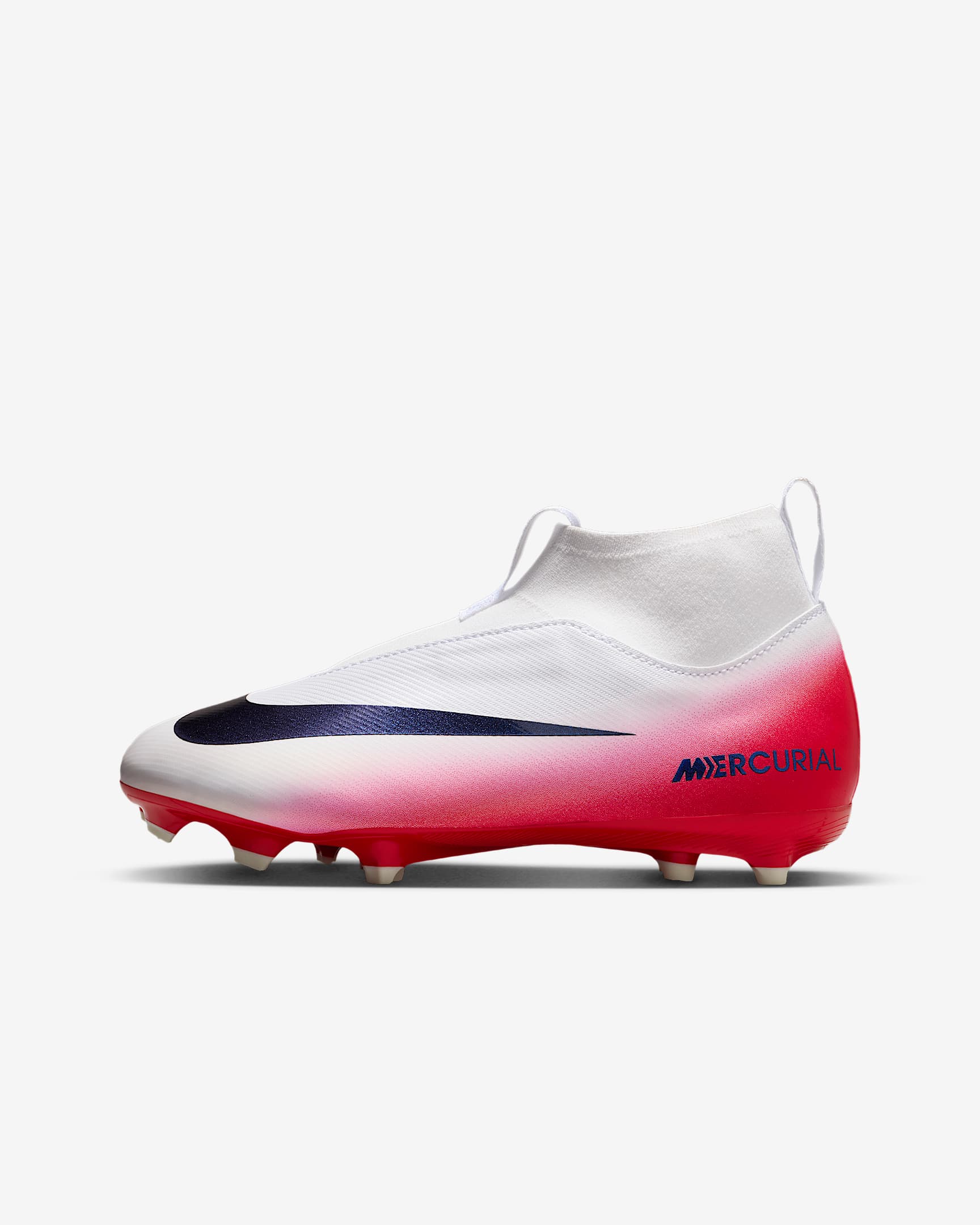 Nike Jr. Mercurial Superfly 10 Academy LV8 Big Kids' Multi-Ground High-Top Soccer Cleats - University Red/Dark Obsidian