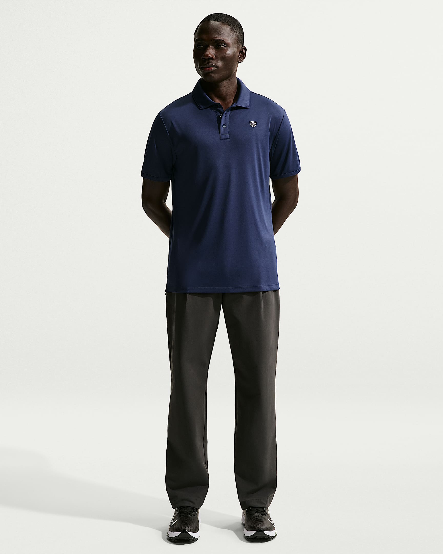 Nike Par Men's Dri-FIT Chest Logo Golf Polo - College Navy/White