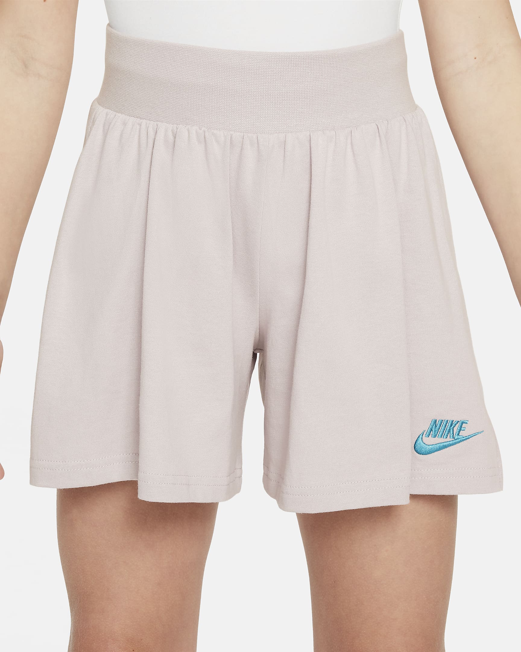 Nike Sportswear Older Kids' (Girls') Shorts - Platinum Violet/Aquamarine