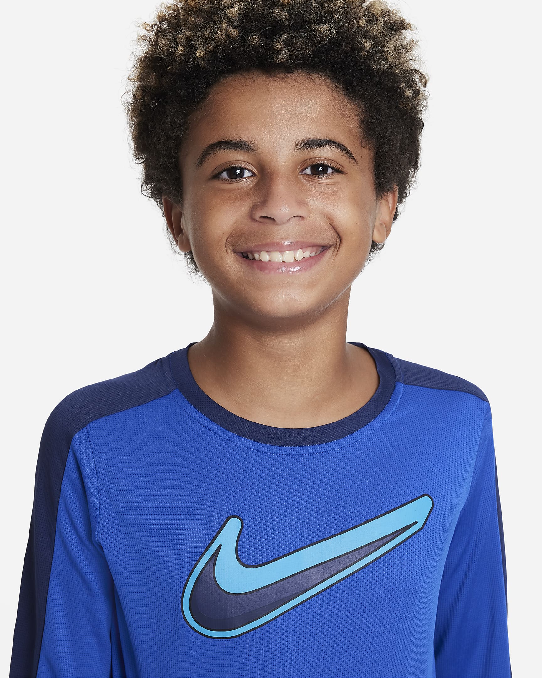 Nike Dri-FIT Performance Big Kids' (Boys') Long-Sleeve Training Top - Game Royal/Midnight Navy