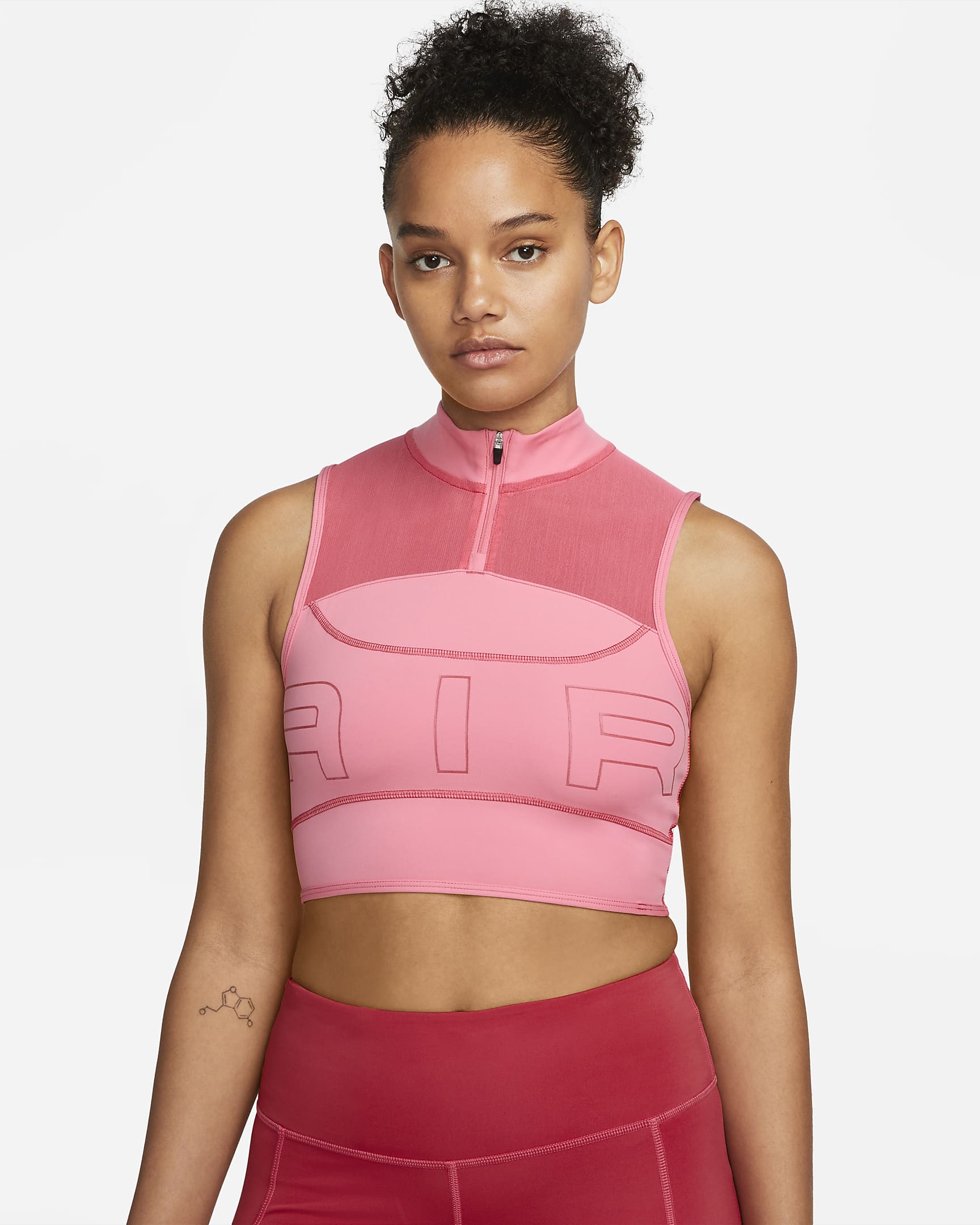 Nike Air DriFIT Women's 1/4Zip Running Crop Top. Nike IE