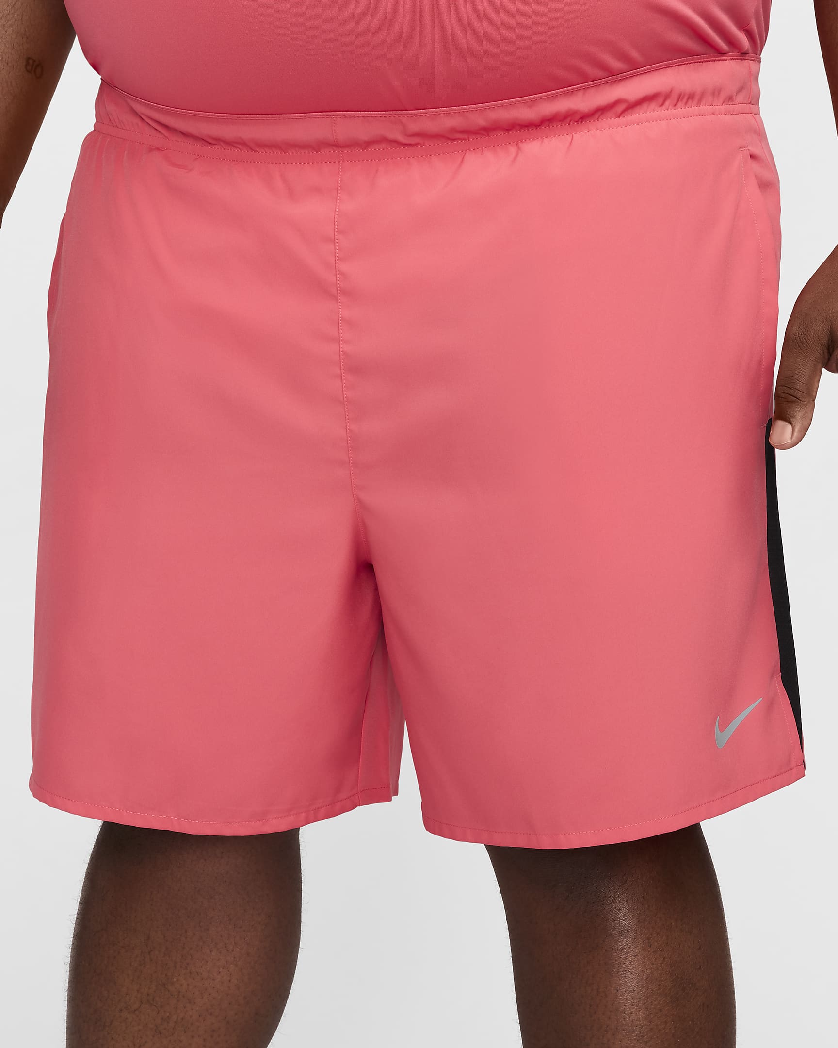 Short de running avec sous-short intégré 18 cm Dri-FIT Nike Challenger pour homme - Aster Pink/Noir/Noir