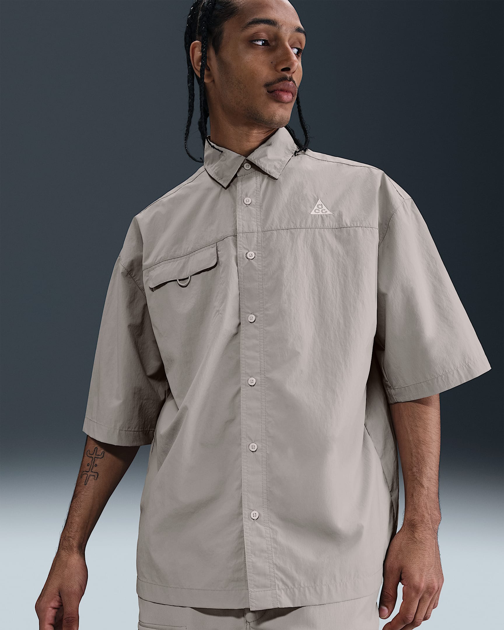 Nike ACG "Orb Weaver" UV Repel Short-Sleeve Shirt - College Grey/Football Grey/Summit White