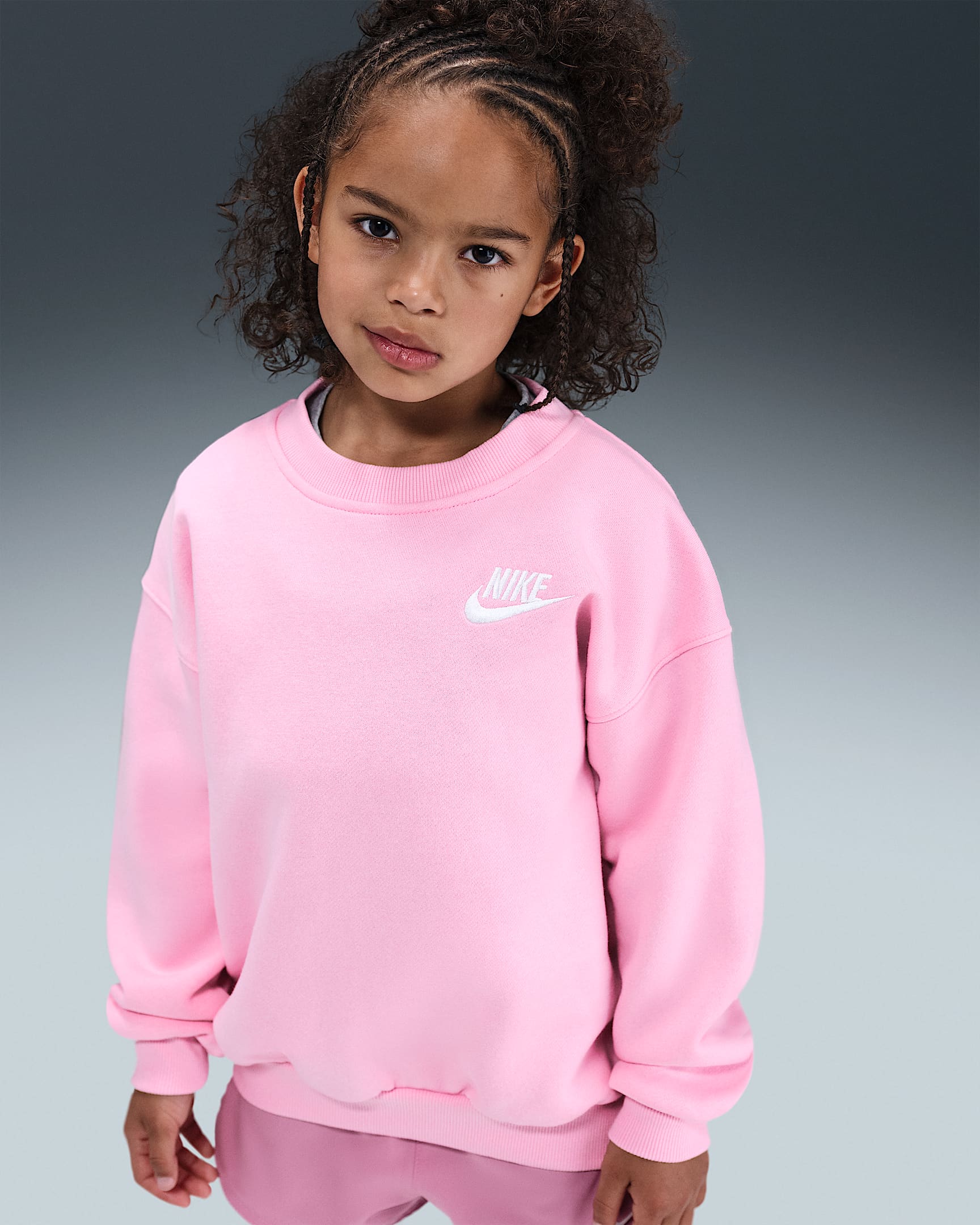 Nike Younger Kids' Oversized Crew Top - Medium Soft Pink