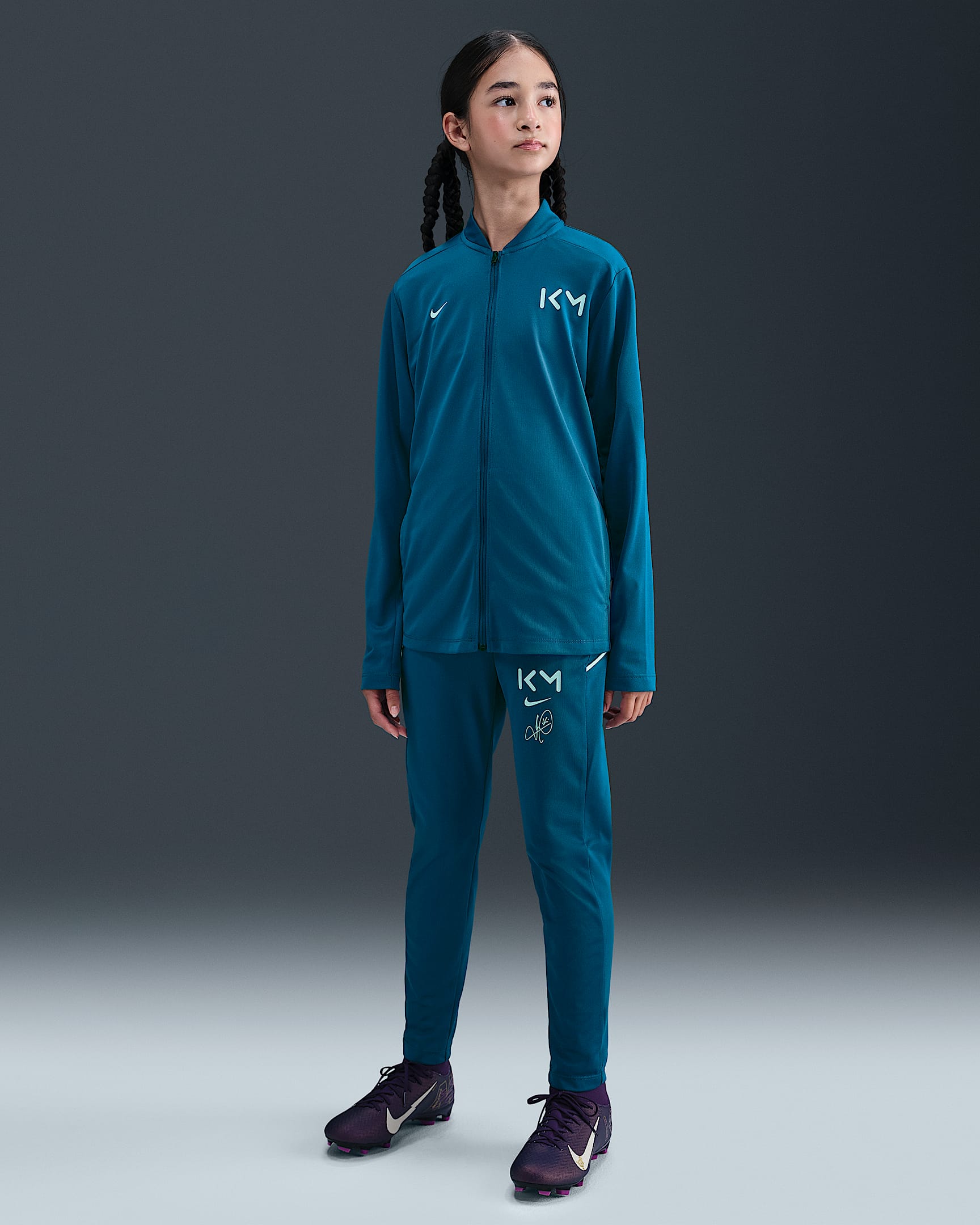 Kylian Mbappé Academy Older Kids' Nike Dri-FIT Football Tracksuit - Green Abyss/Green Abyss/Igloo/Light Dew