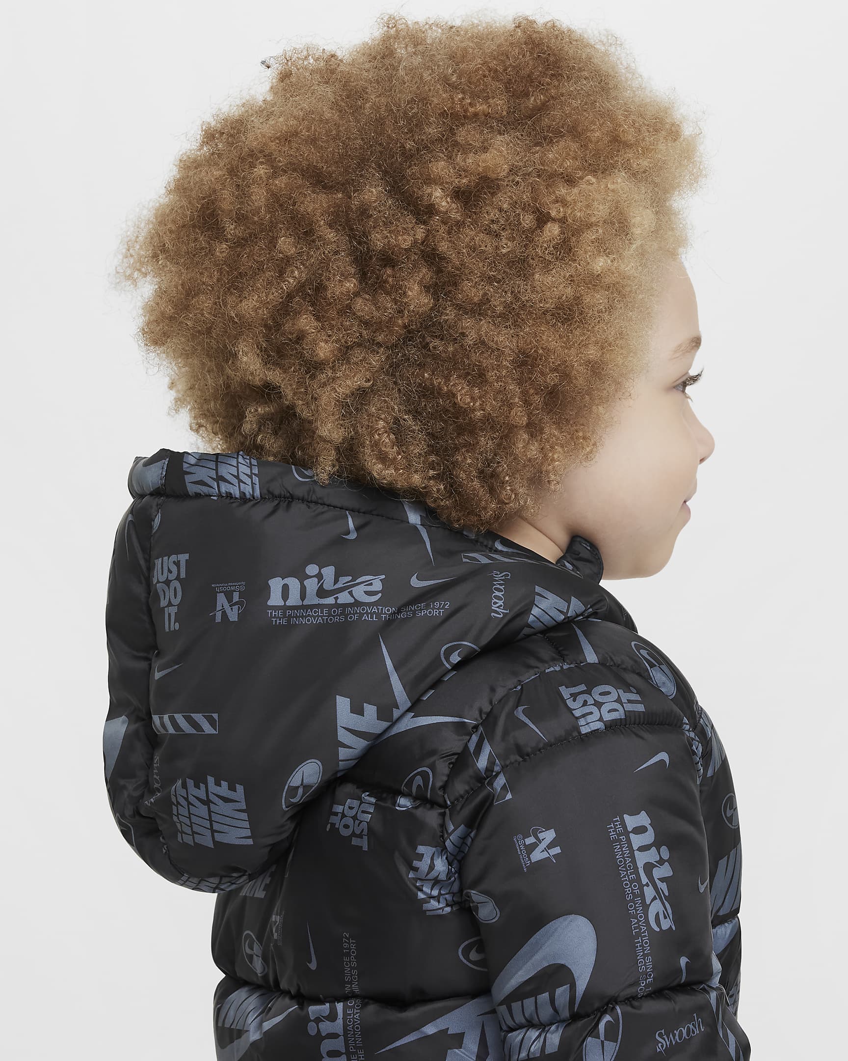 Chamarra acolchada con logo DNA infantil Nike - Negro