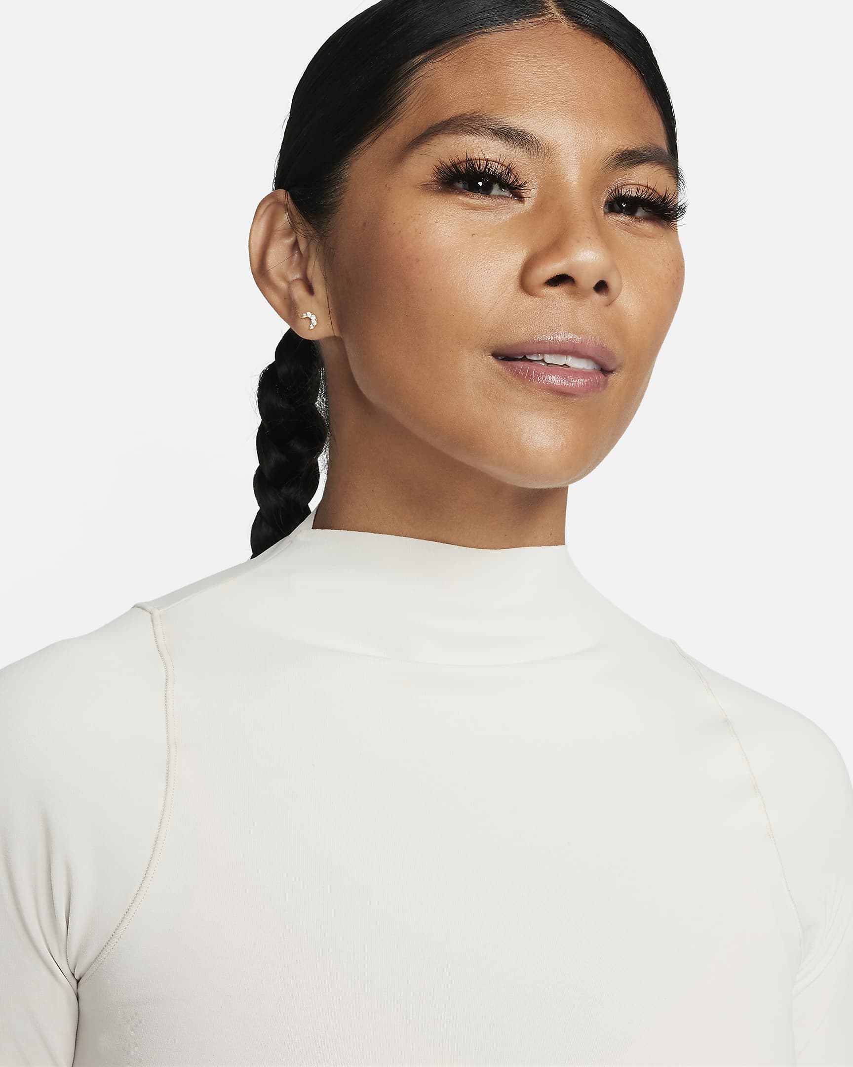 Nike Zenvy Women's Dri-FIT Long-Sleeve Top - Light Orewood Brown/White