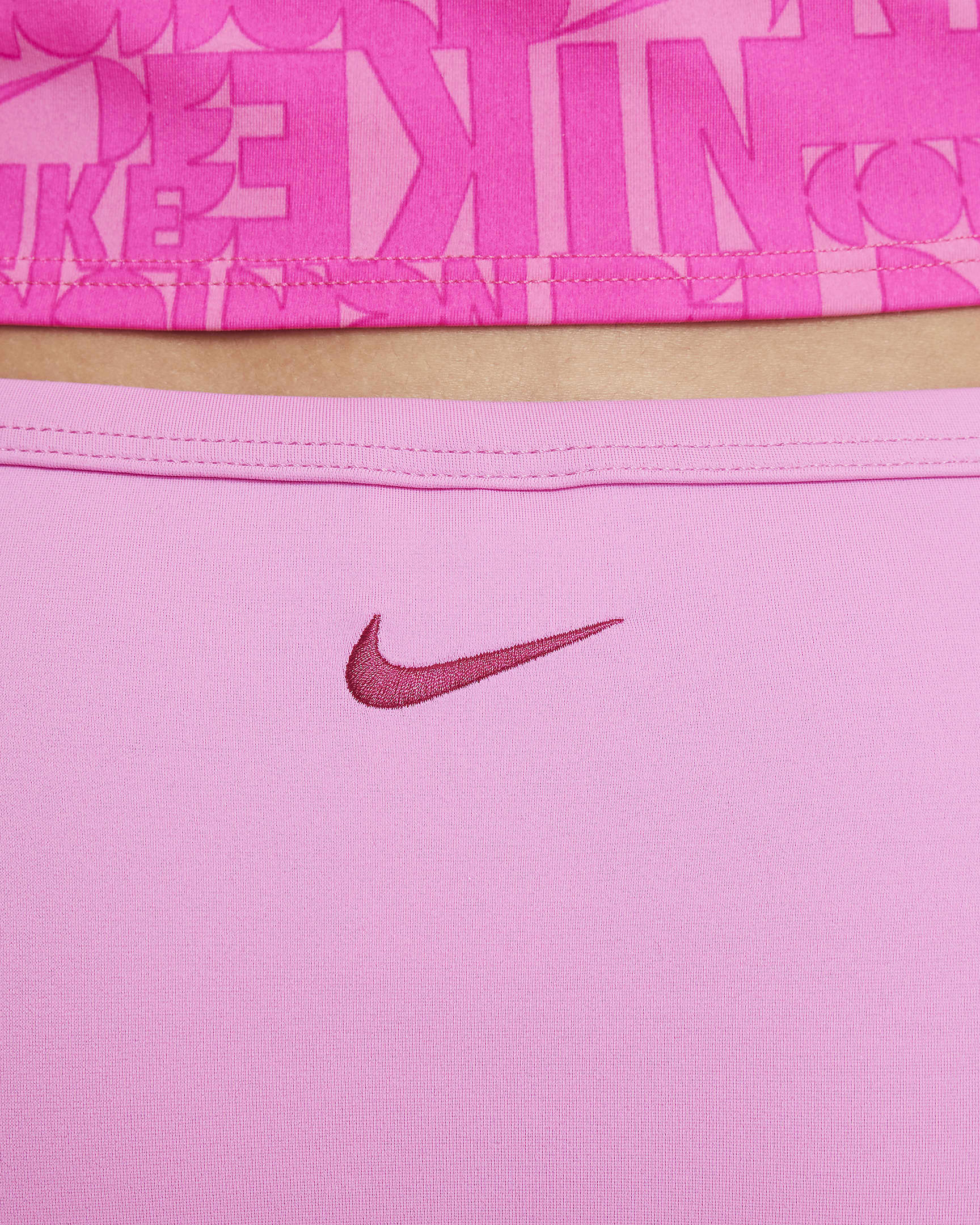 Conjunto de tankini con espalda en T para niña talla grande Nike Swim Retro Flow - Rosa feroz