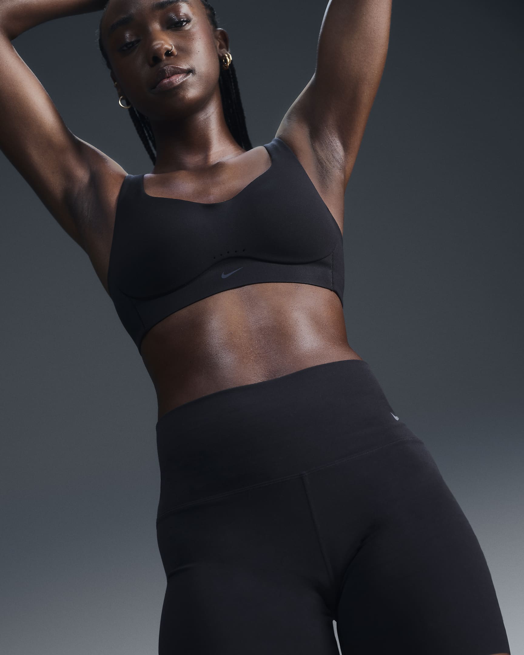 Brassière de sport convertible et rembourrée Nike Alate High Support pour femme - Noir/Cool Grey