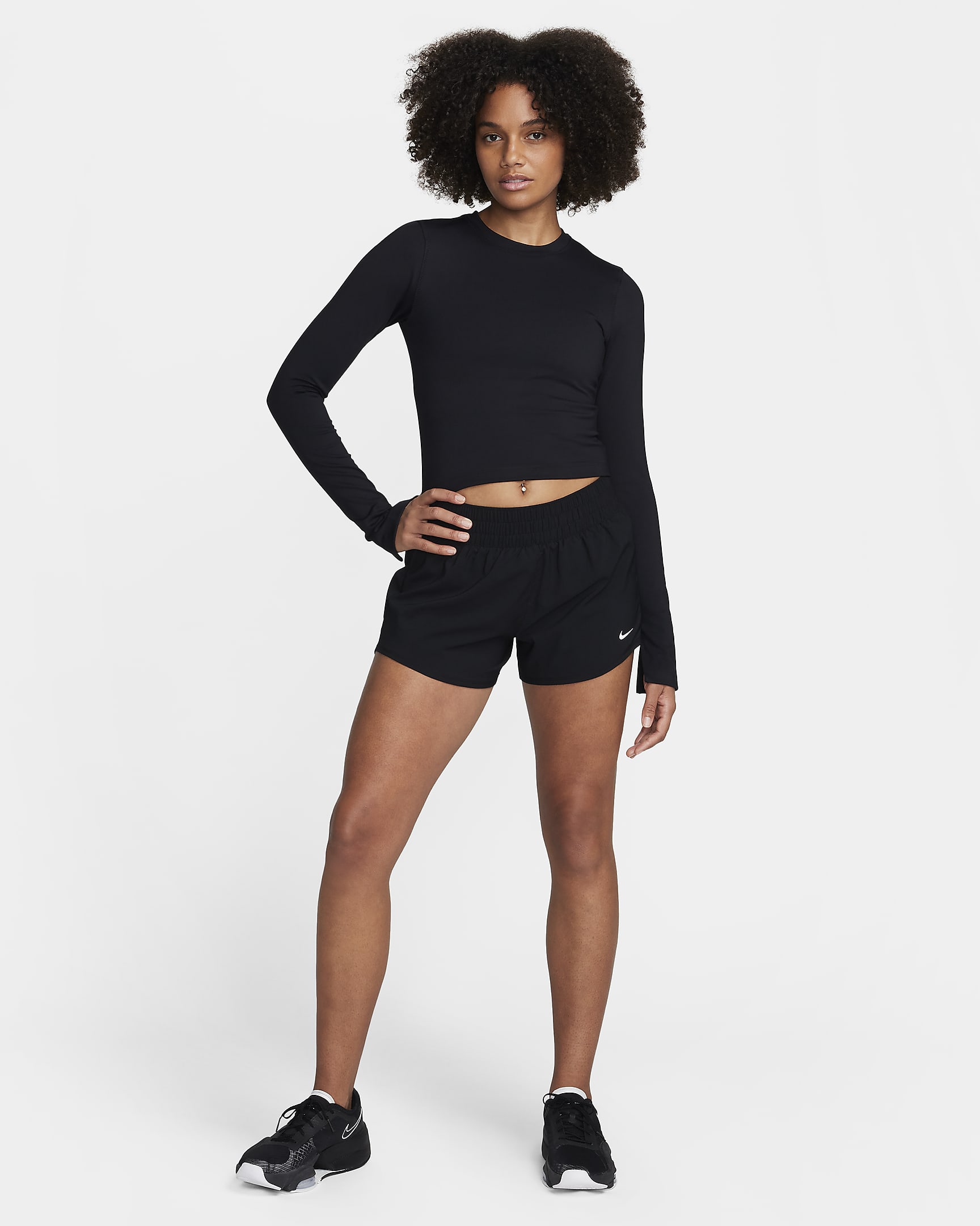 Nike One Fitted Women's Dri-FIT Long-Sleeve Top - Black/Black/Black