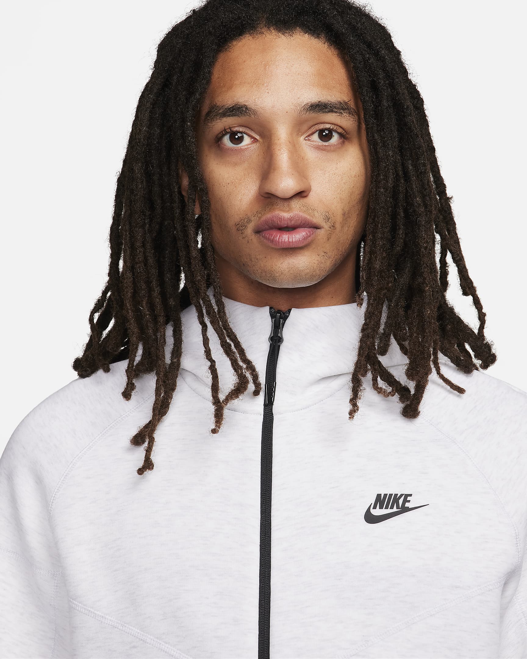 Nike Sportswear Tech Fleece Windrunner Hoodie met rits voor heren - Birch Heather/Zwart