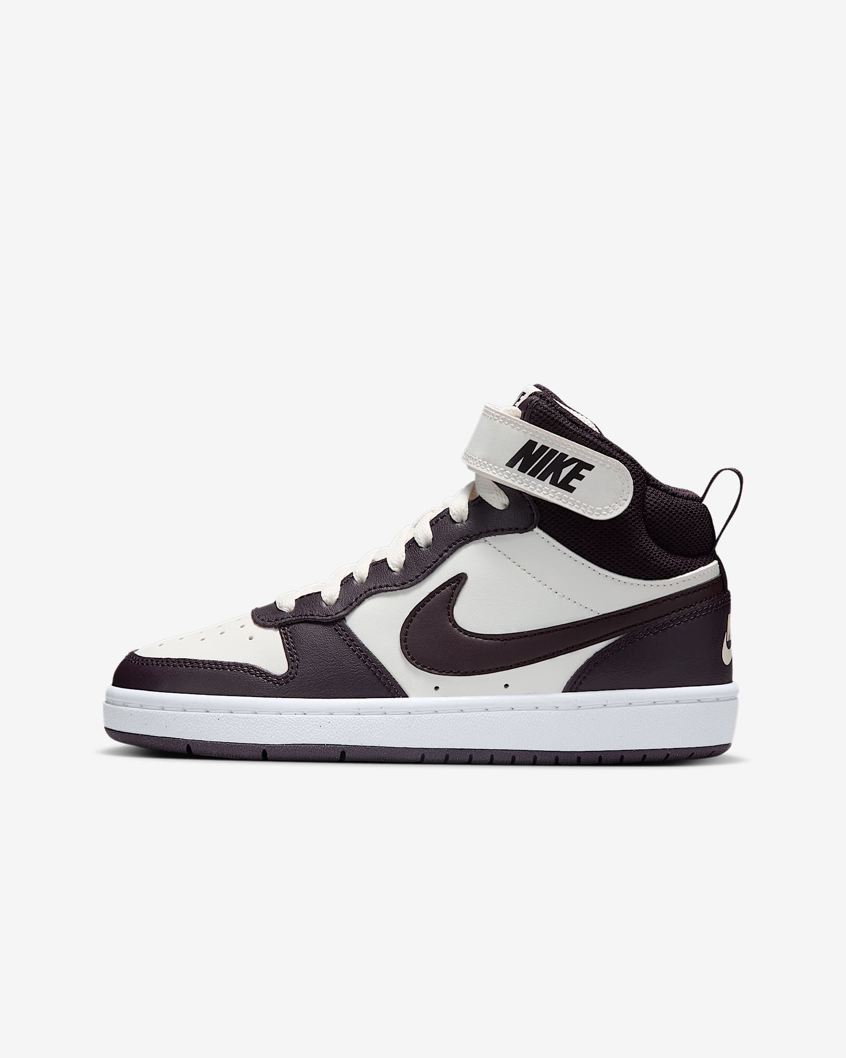 Nike Court Borough Mid 2 Big Kids' Shoes - Sail/White/Burgundy Ash