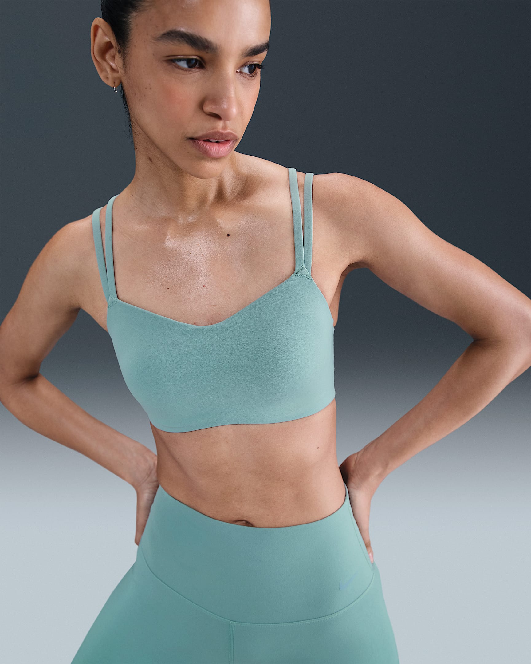 Nike Zenvy Strappy Women's Light-Support Padded Sports Bra - Cannon/White