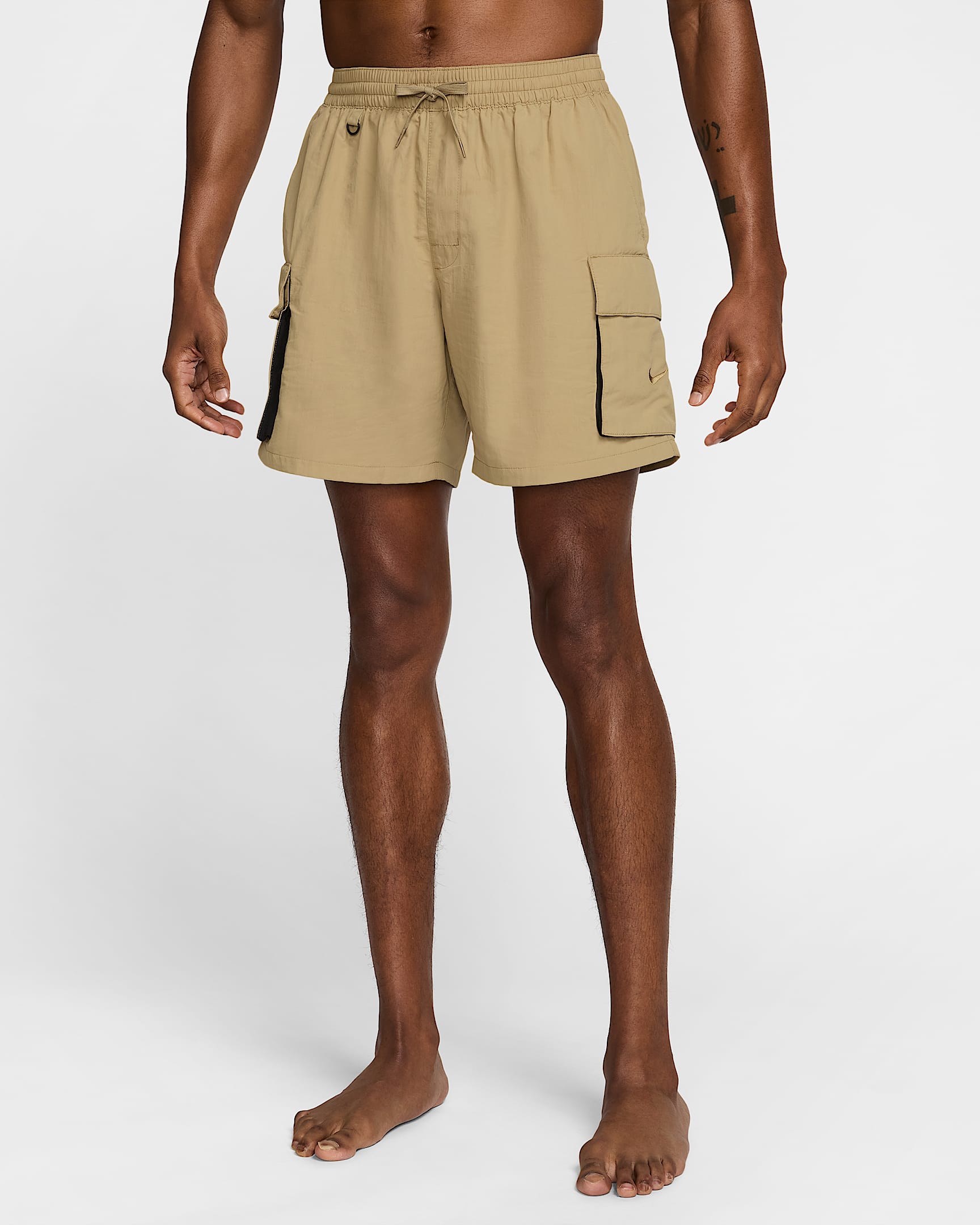 Shorts cargo con forro completo de 18 cm para hombre Nike Swim Voyage - Beige paracaídas/Beige paracaídas