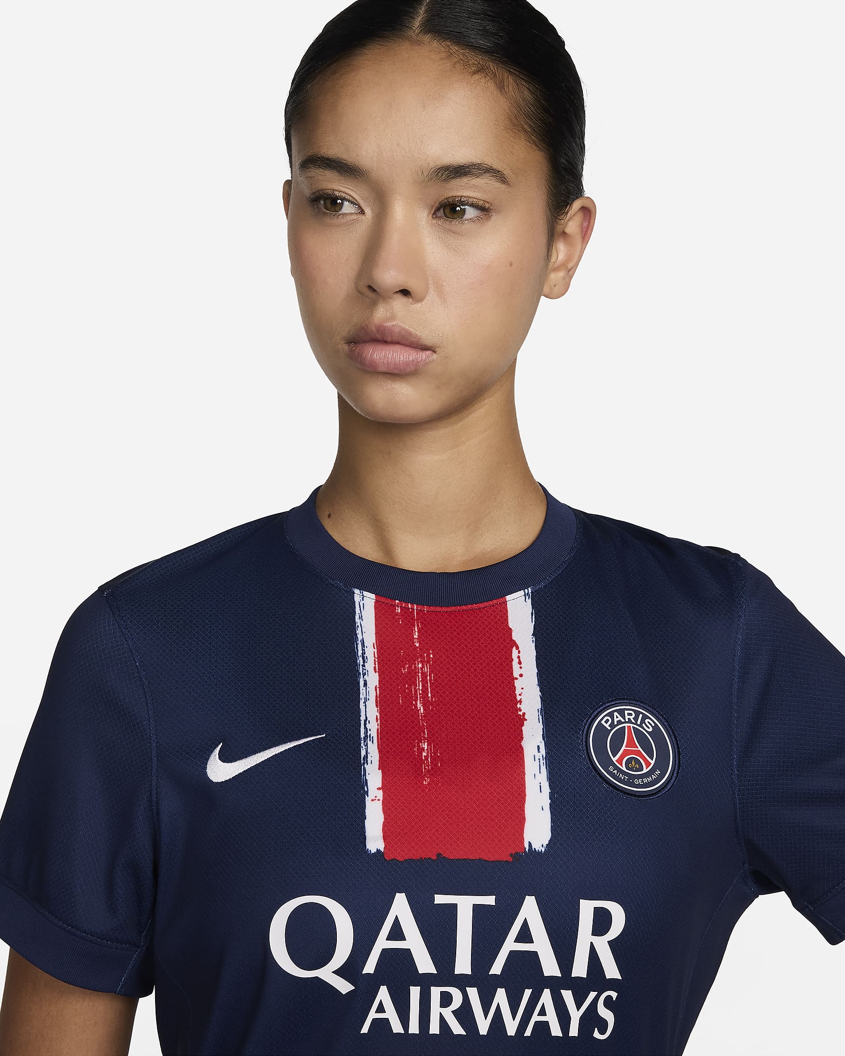 Paris Saint-Germain 2024 Stadium (hjemmedrakt) Nike Dri-FIT Replica fotballdrakt til dame - Midnight Navy/Midnight Navy/Hvit