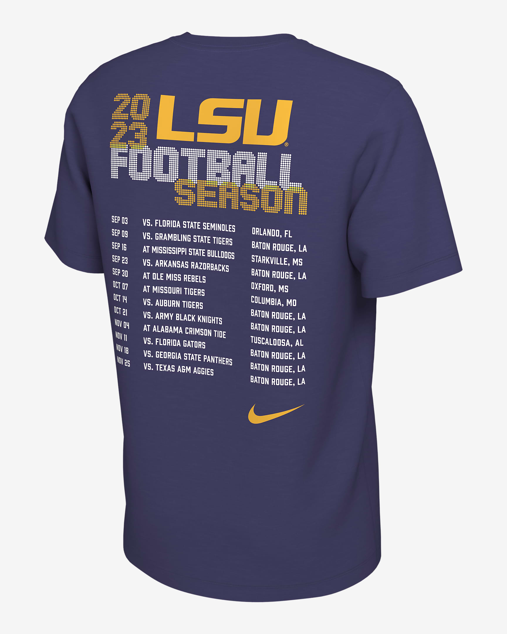 LSU Schedule Men's Nike College T-Shirt - New Orchid