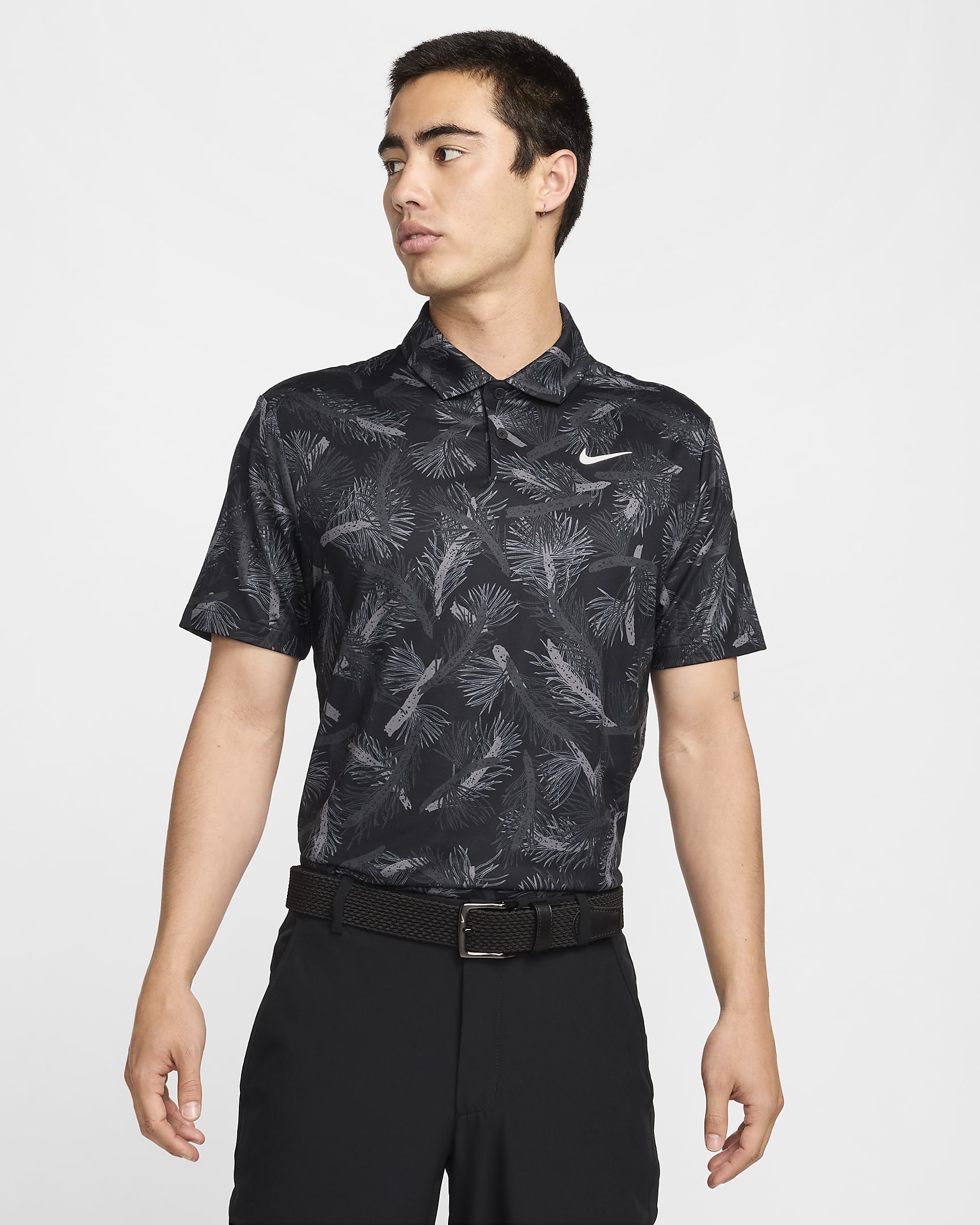 Nike Tour Men's Dri-FIT Golf Polo - Dark Smoke Grey/White