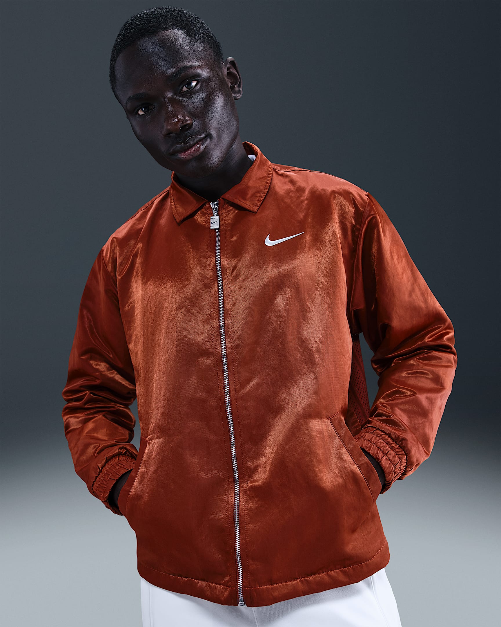 Chamarra para hombre NikeCourt Slam - Naranja fuerte/Blanco