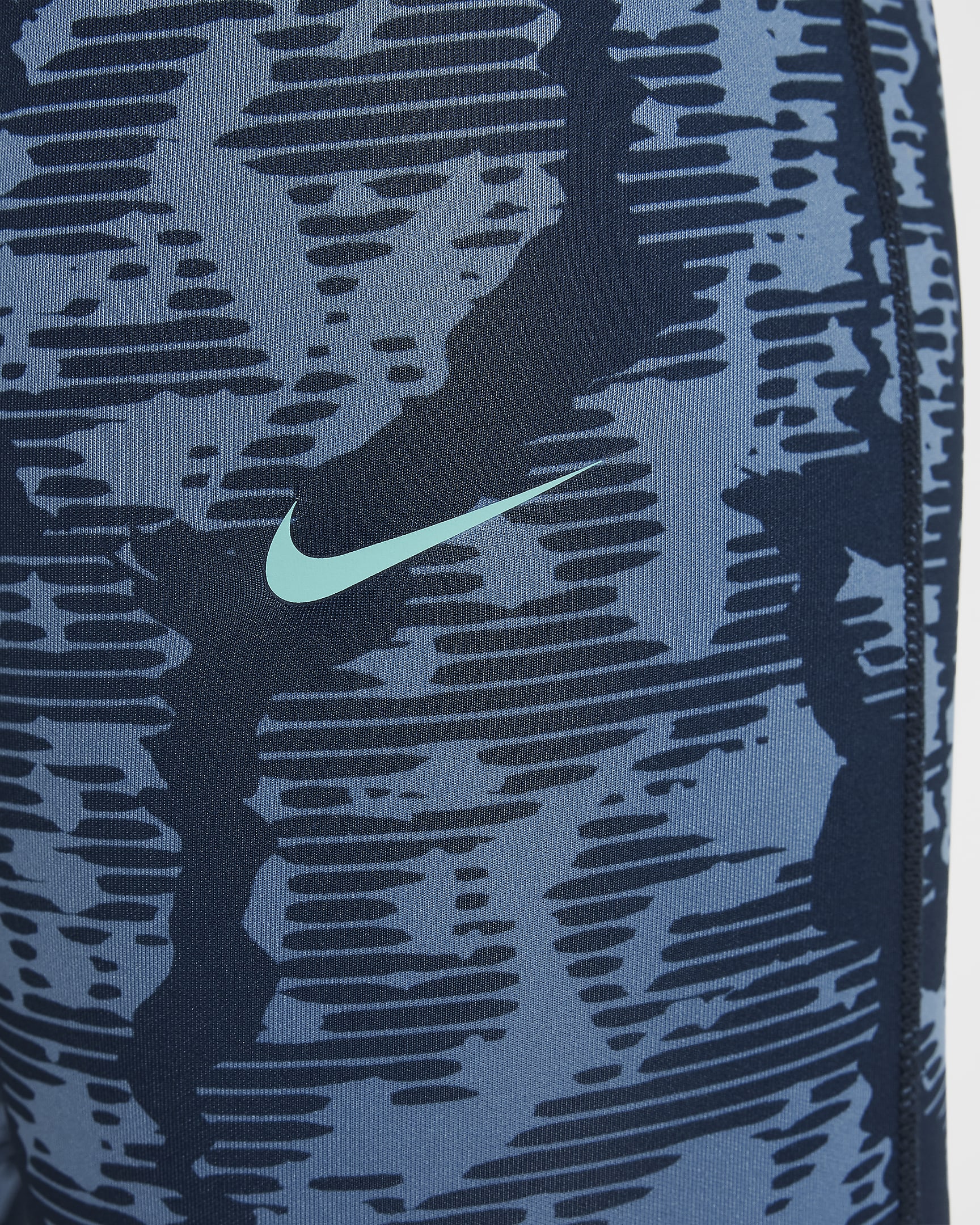 Nike Pro Dri-FIT Normal Belli Kız Çocuk Taytı - Armory Navy/Aegean Storm/Green Frost