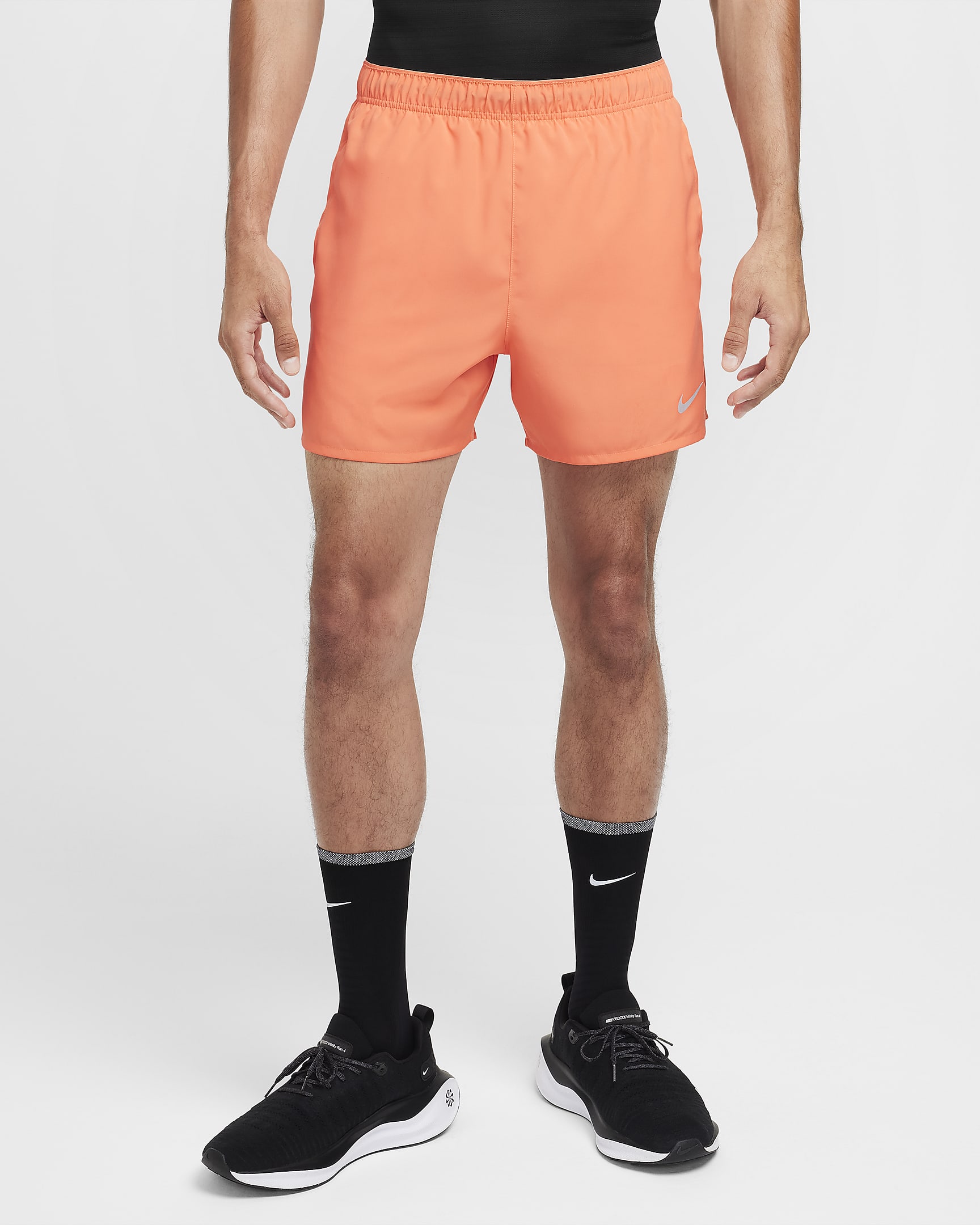 Nike Challenger Men's Dri-FIT 13cm (approx.) Brief-lined Running Shorts - Light Wild Mango/Vintage Coral/Black