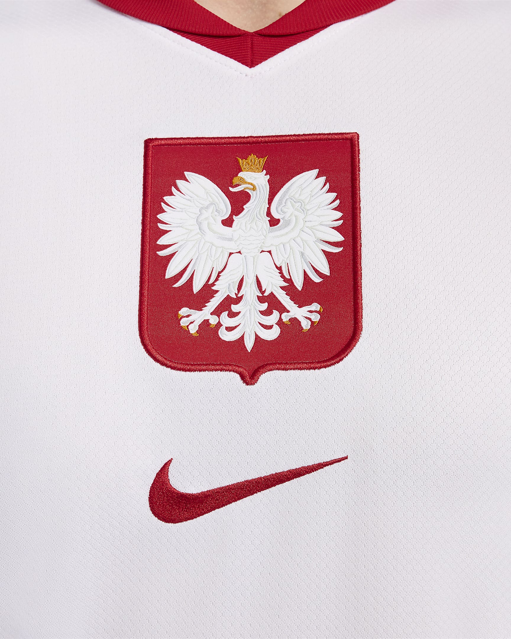 Pánský domácí fotbalový dres Nike Dri-FIT Replica Polsko Stadium 2024/25 - Bílá/Sport Red/Sport Red