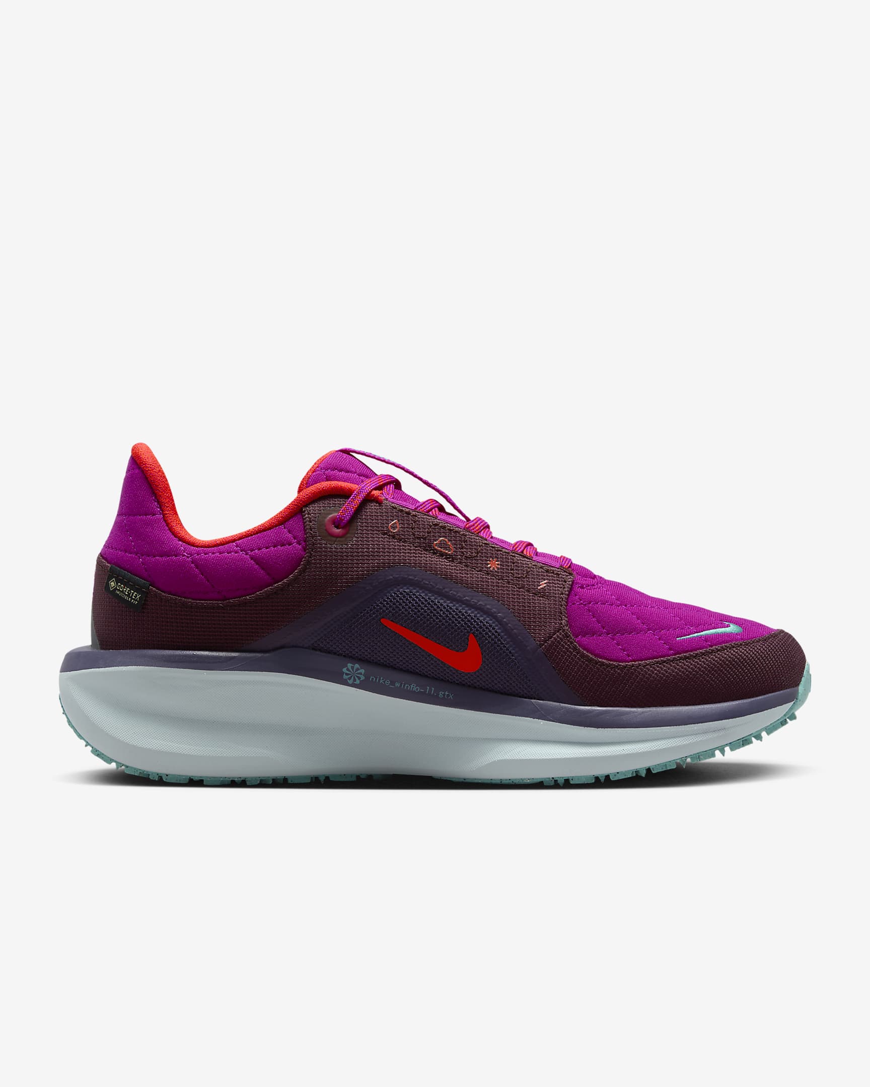 Damskie wodoszczelne buty do biegania po asfalcie Nike Winflo 11 GORE-TEX SE - Vivid Grape/Dark Raisin/Green Frost/Bright Crimson