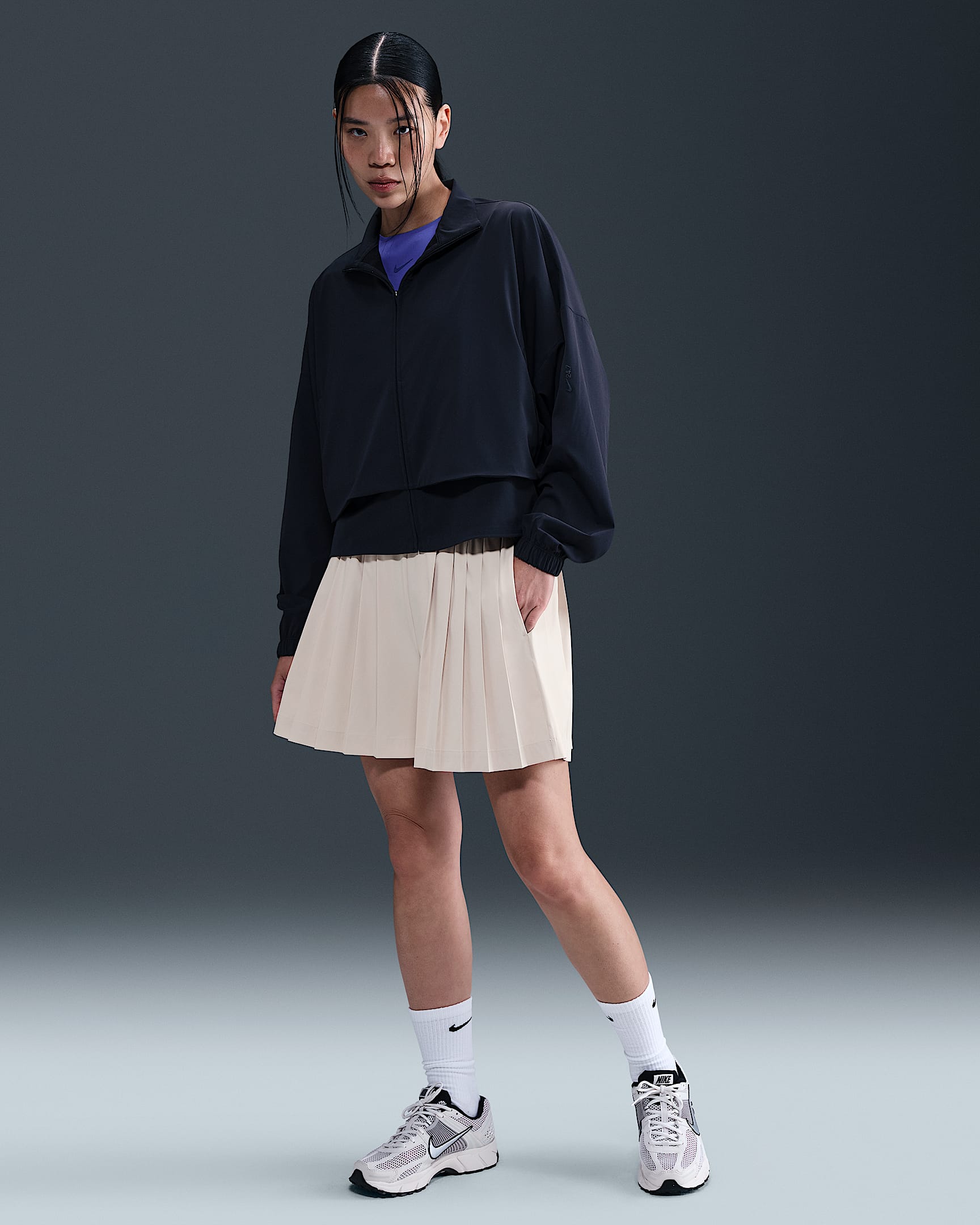 Nike 24.7 PerfectStretch 女款 Dri-FIT 高腰寬鬆百褶褲裙 - Light Orewood Brown/Light Iron Ore