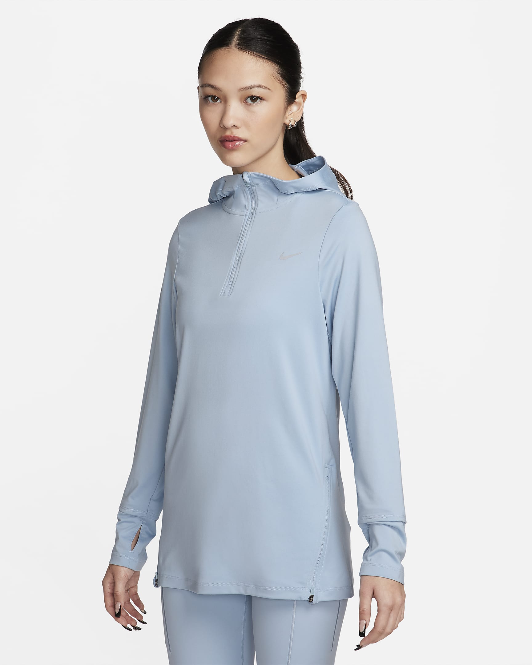 Nike Dri-FIT Swift Element UV Women's Hooded Running Jacket - Light Armory Blue