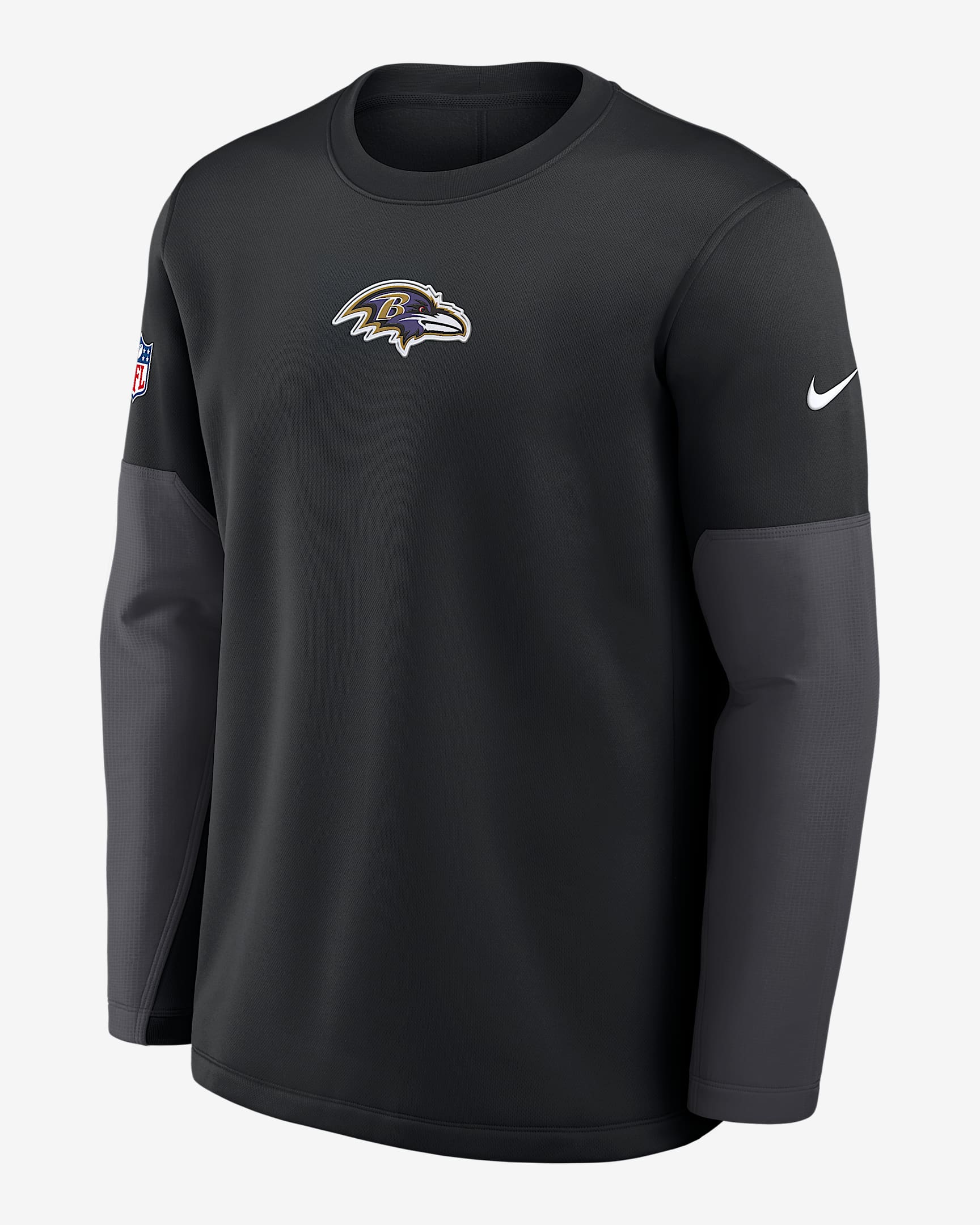 Baltimore Ravens Scripted To Win Sideline Coach Men's Nike Therma-FIT NFL Long-Sleeve T-Shirt - Black