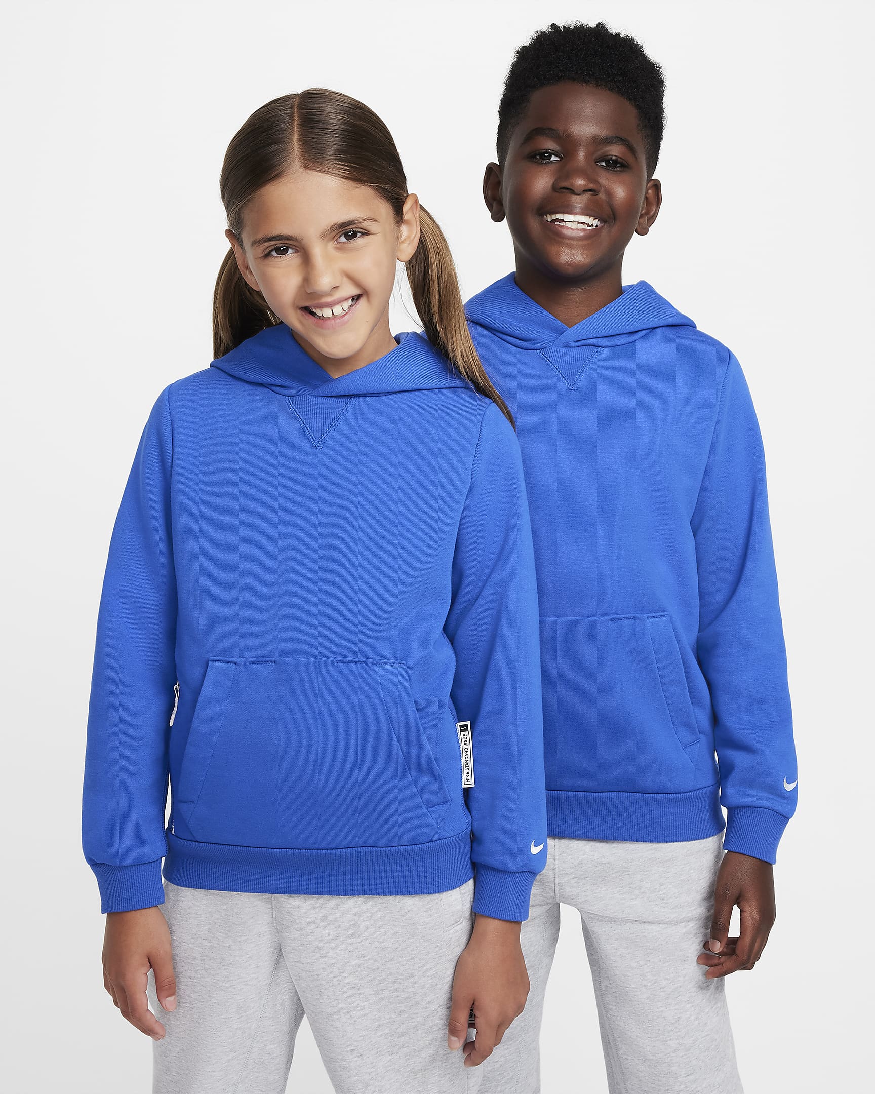 Nike Standard Issue Big Kids' Dri-FIT Fleece Basketball Hoodie - Game Royal/Pale Ivory