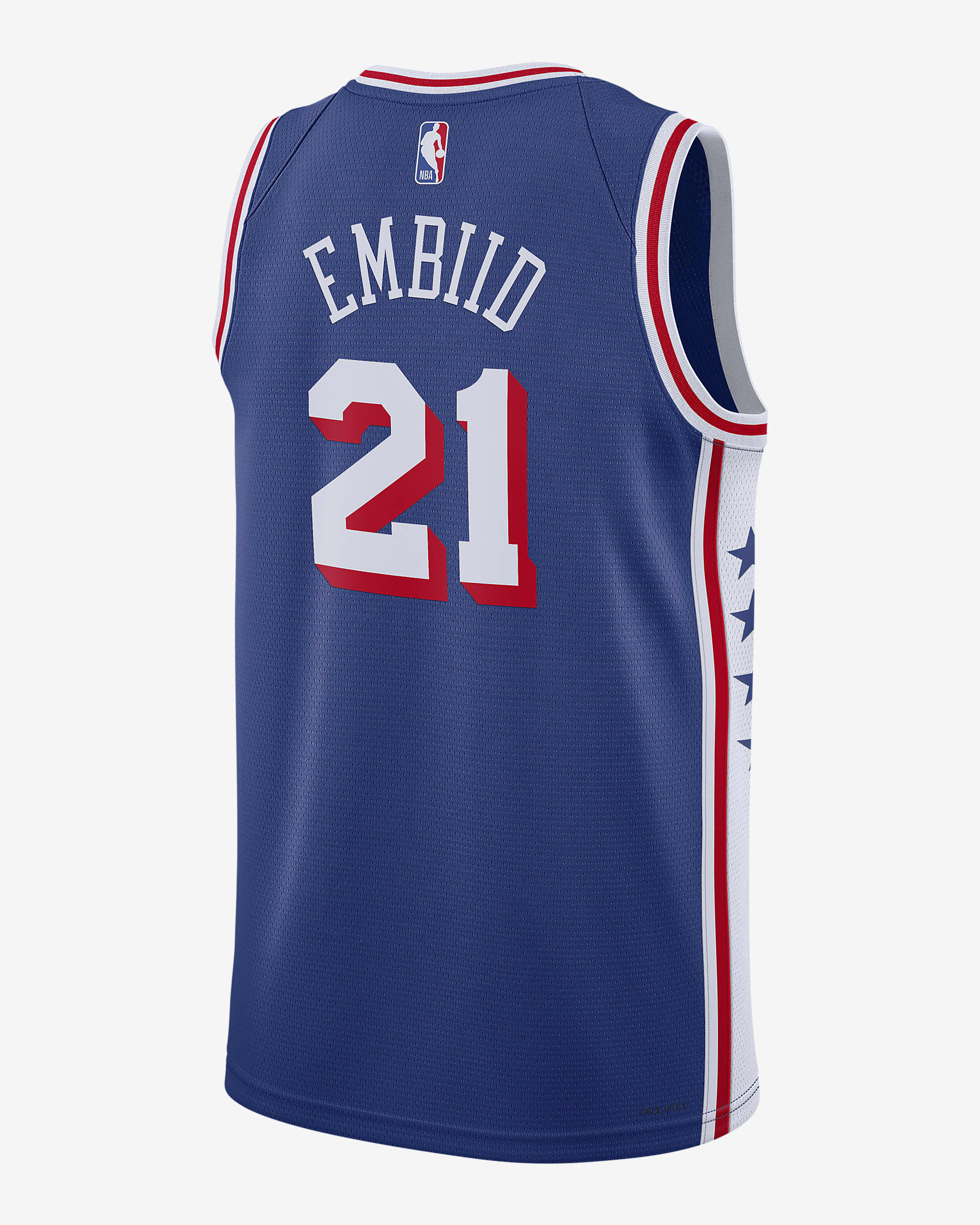 Maillot Nike Dri-FIT NBA Swingman Joel Embiid Philadelphia 76ers 2023/24 Icon Edition pour homme - Rush Blue