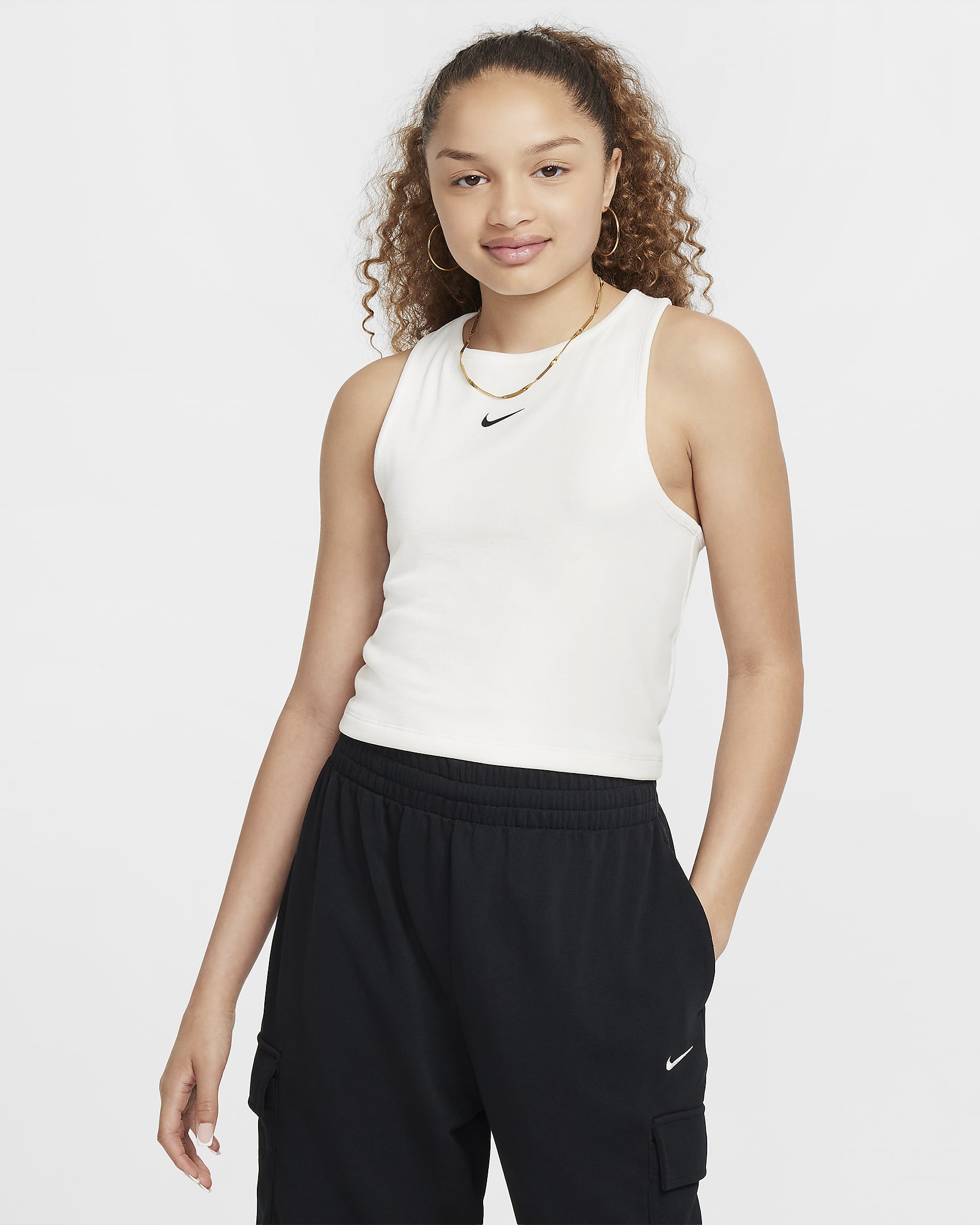 Tank top σε ριμπ ύφανση Nike Sportswear για κορίτσια - Sail