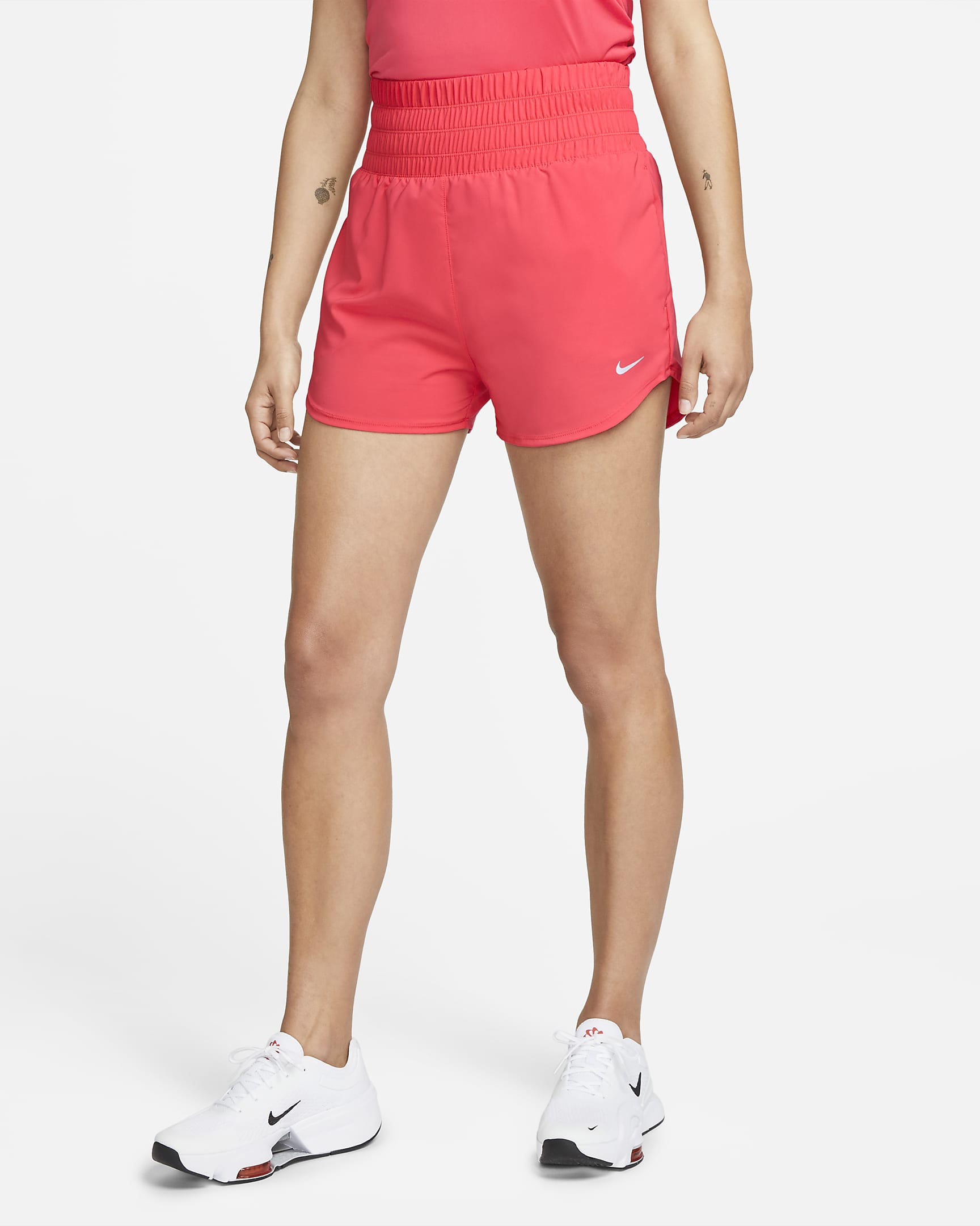 Nike One Women's Dri-FIT Ultra High-Waisted 3" Brief-Lined Shorts - Light Fusion Red
