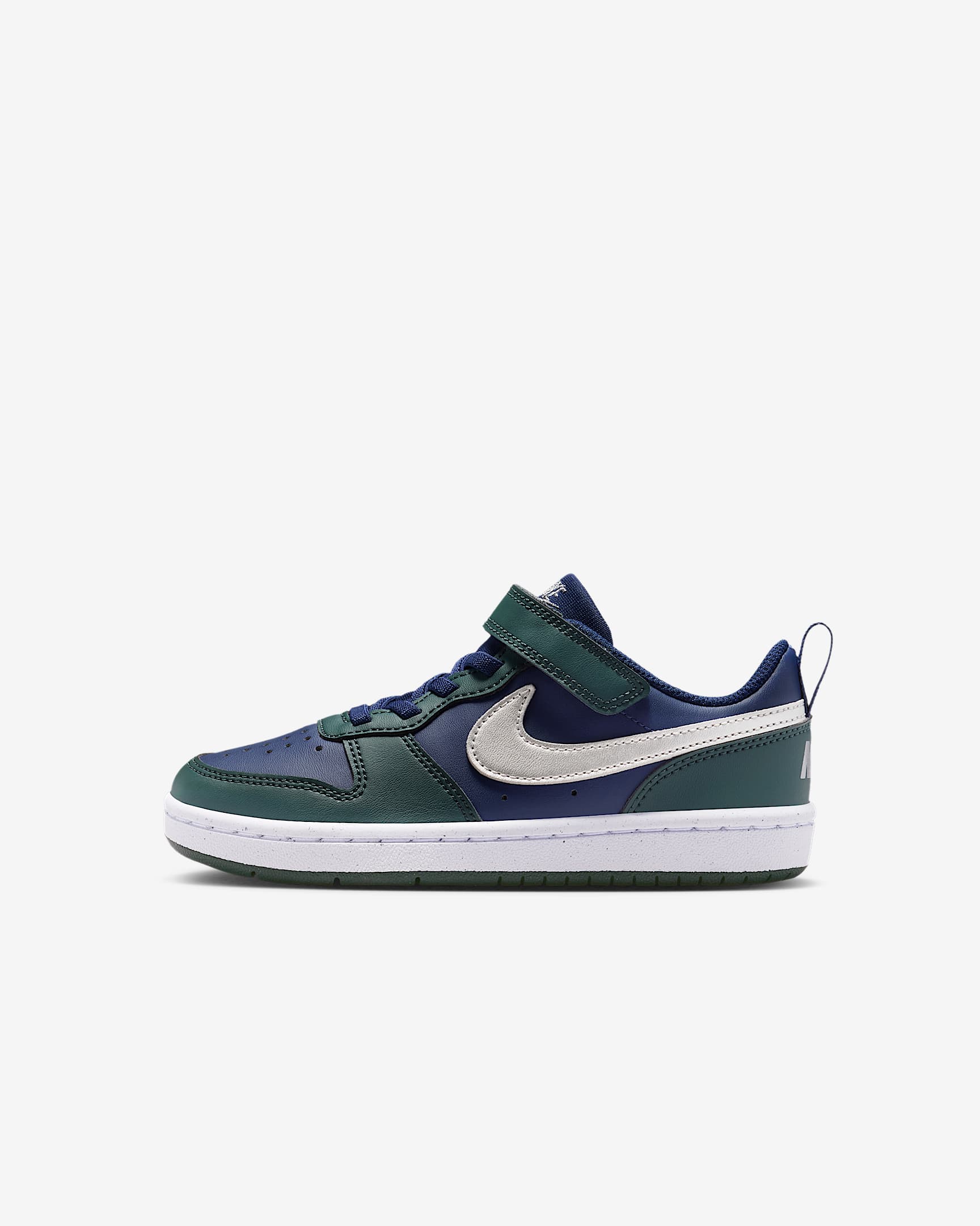 Nike Court Borough Low Recraft Little Kids' Shoes - Midnight Navy/Seaweed/White/Metallic Silver