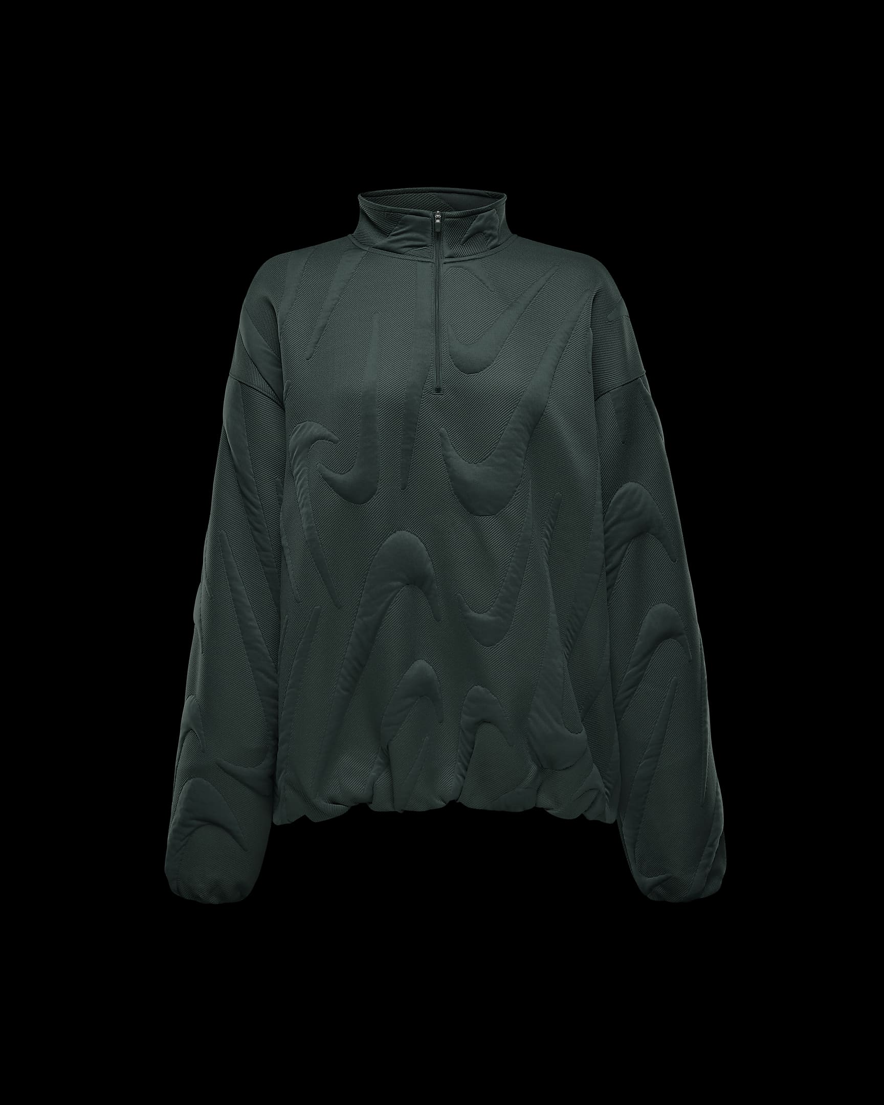 Nike Sportswear Collection oversized warm sweatshirt met logo en korte rits voor dames - Vintage Green/Bicoastal