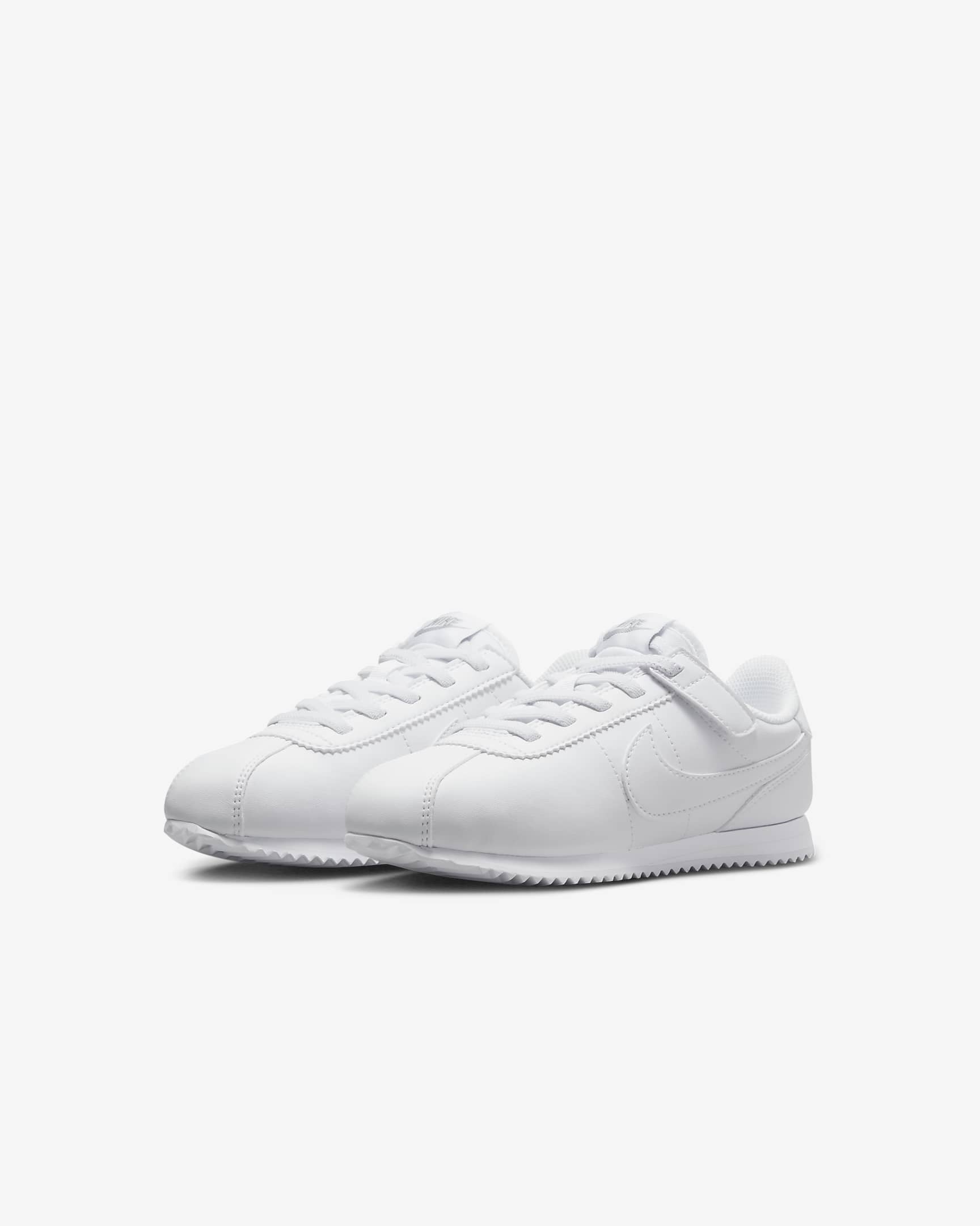 Tenis para niños de preescolar Nike Cortez EasyOn - Blanco/Gris lobo/Blanco