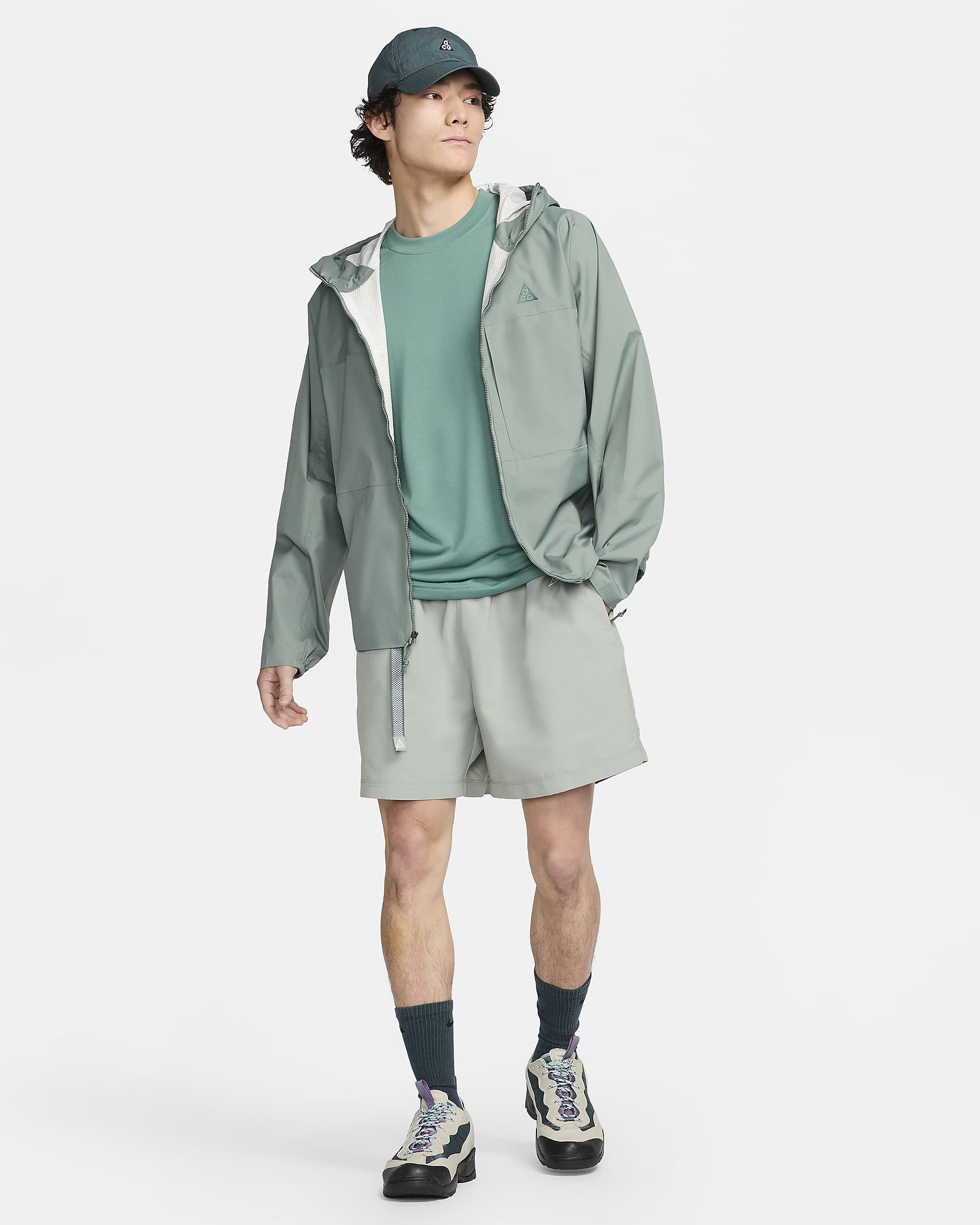 Nike ACG 'Goat Rocks' Men's Dri-FIT ADV UV Short-Sleeve Top - Bicoastal/Vintage Green/Summit White