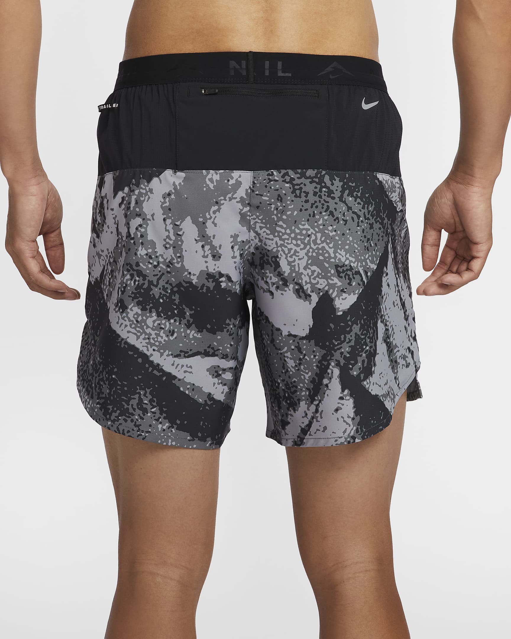 Nike Trail Stride Men's 7" Dri-FIT Brief-Lined Running Shorts - Iron Grey/Black/Summit White