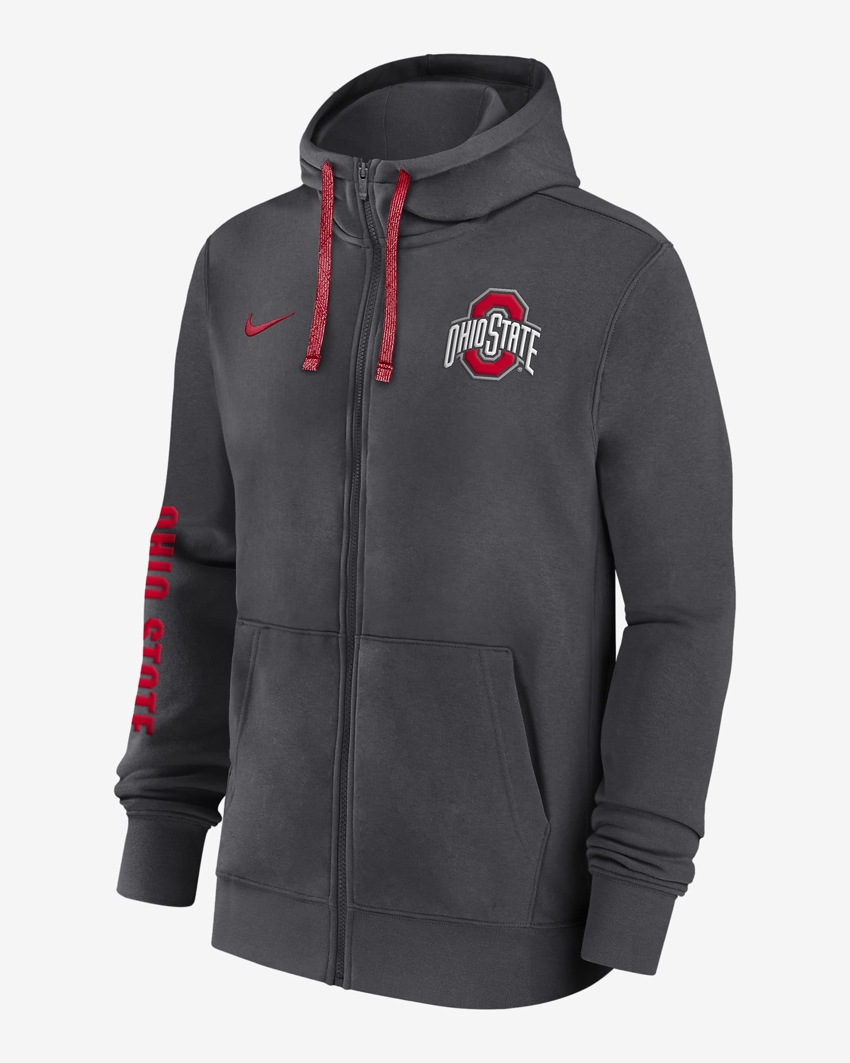 Ohio State Buckeyes Sideline Team Issue Men's Nike College Full-Zip Hoodie - Anthracite