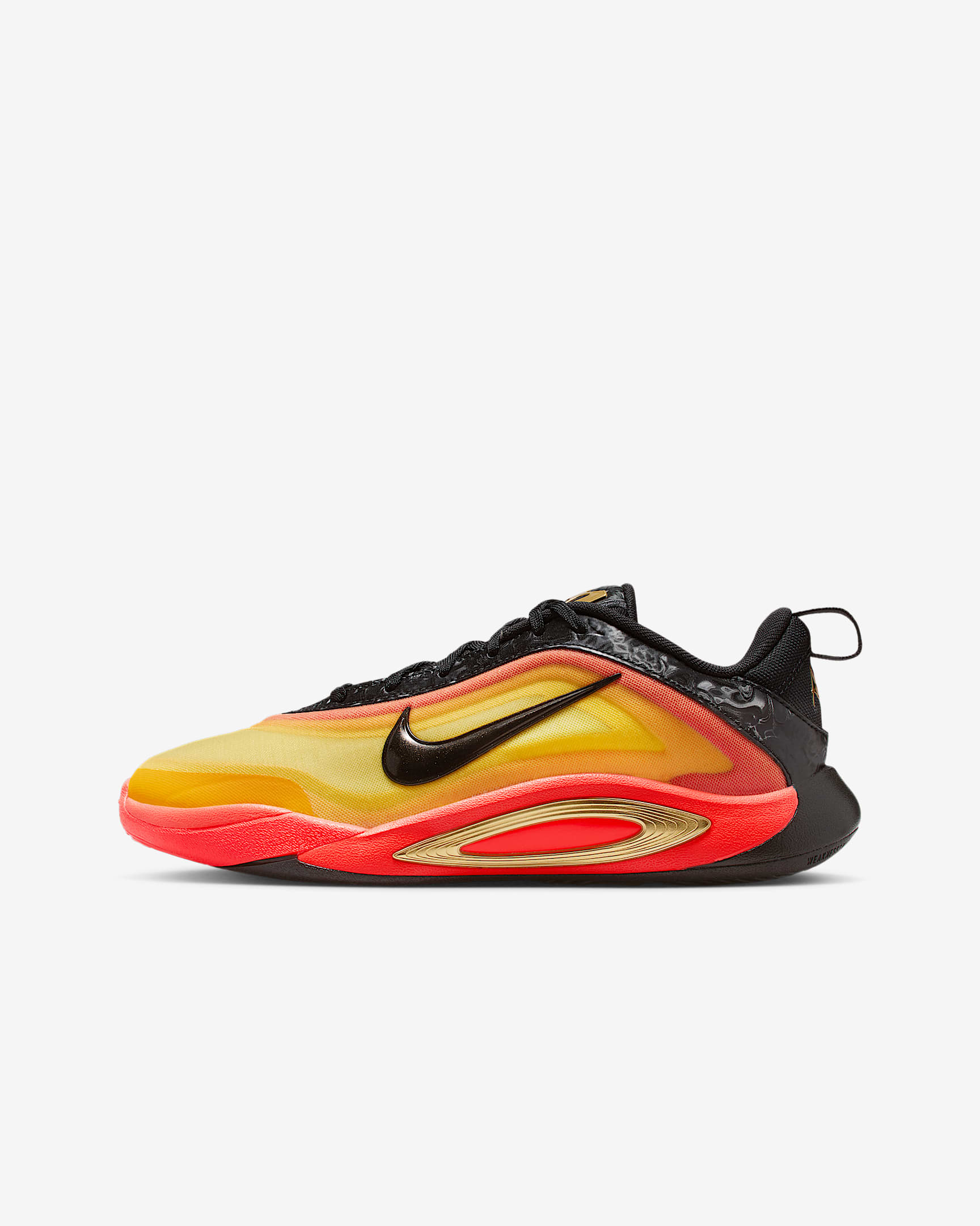 A'One ASW A'ja Wilson Big Kids' Basketball Shoes - Black/Bright Crimson/University Gold/Metallic Gold