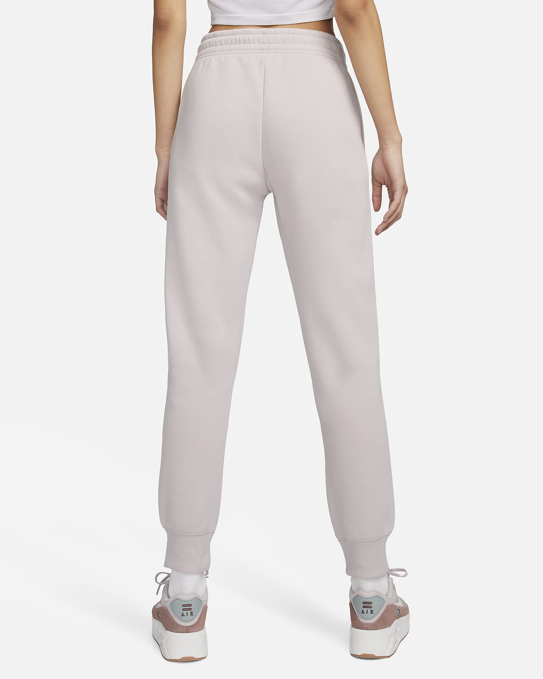 Nike Sportswear Phoenix Fleece Women's Mid-Rise Tracksuit Bottoms - Platinum Violet/Sail