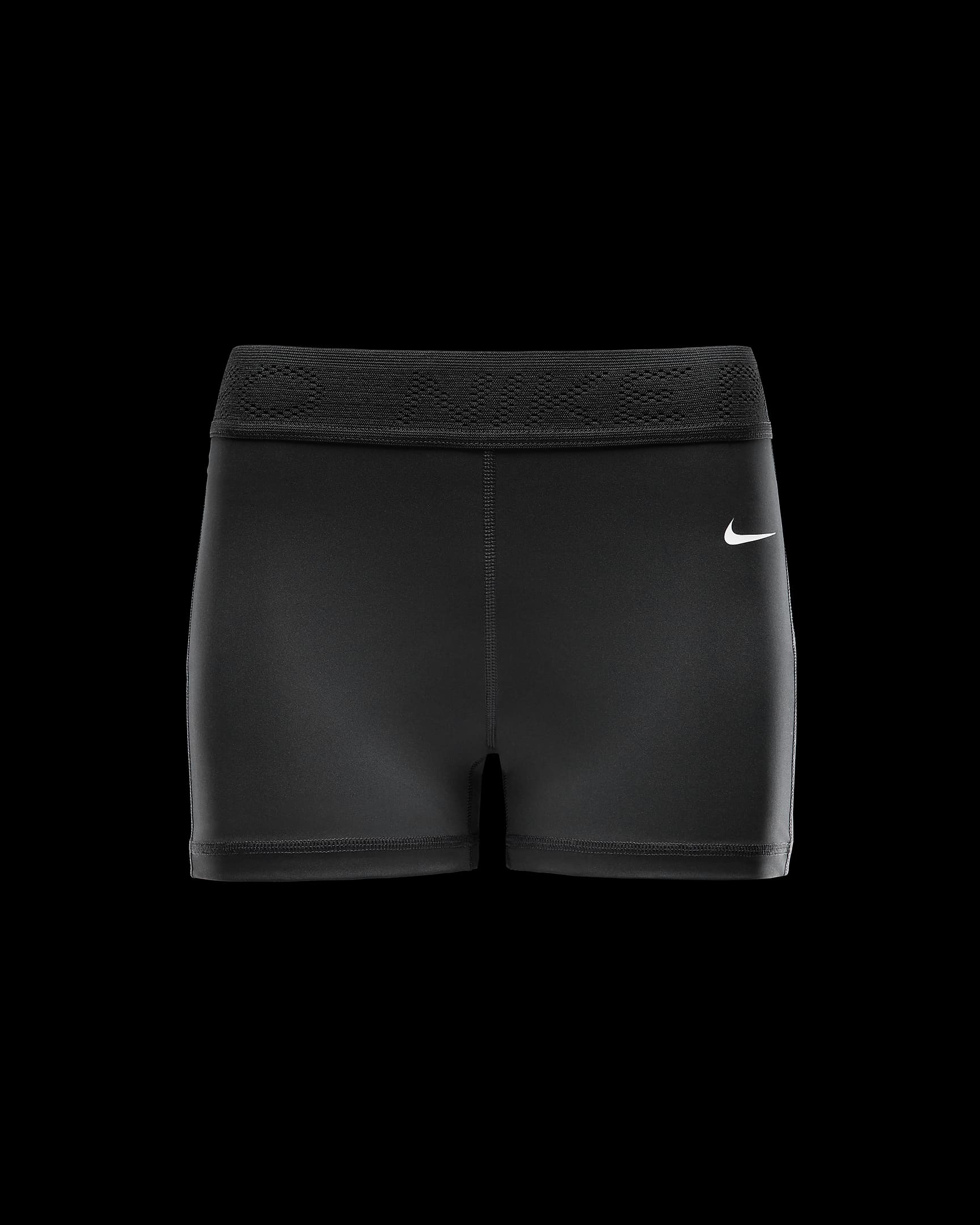 Nike Pro Shorts mit mittelhohem Bund und Mesh-Einsatz für Damen (ca. 7,5 cm) - Schwarz/Weiß