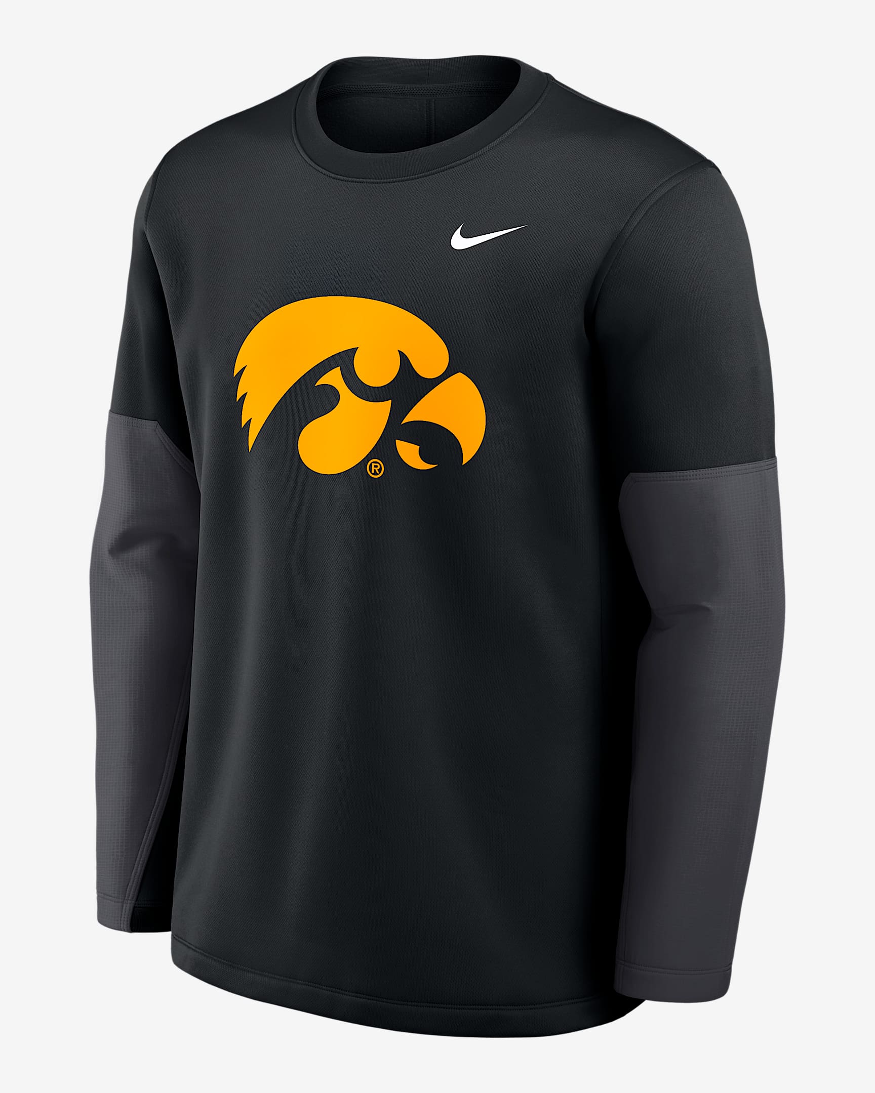Iowa Sideline Coach Men's Nike Therma-FIT College Long-Sleeve T-Shirt - Black