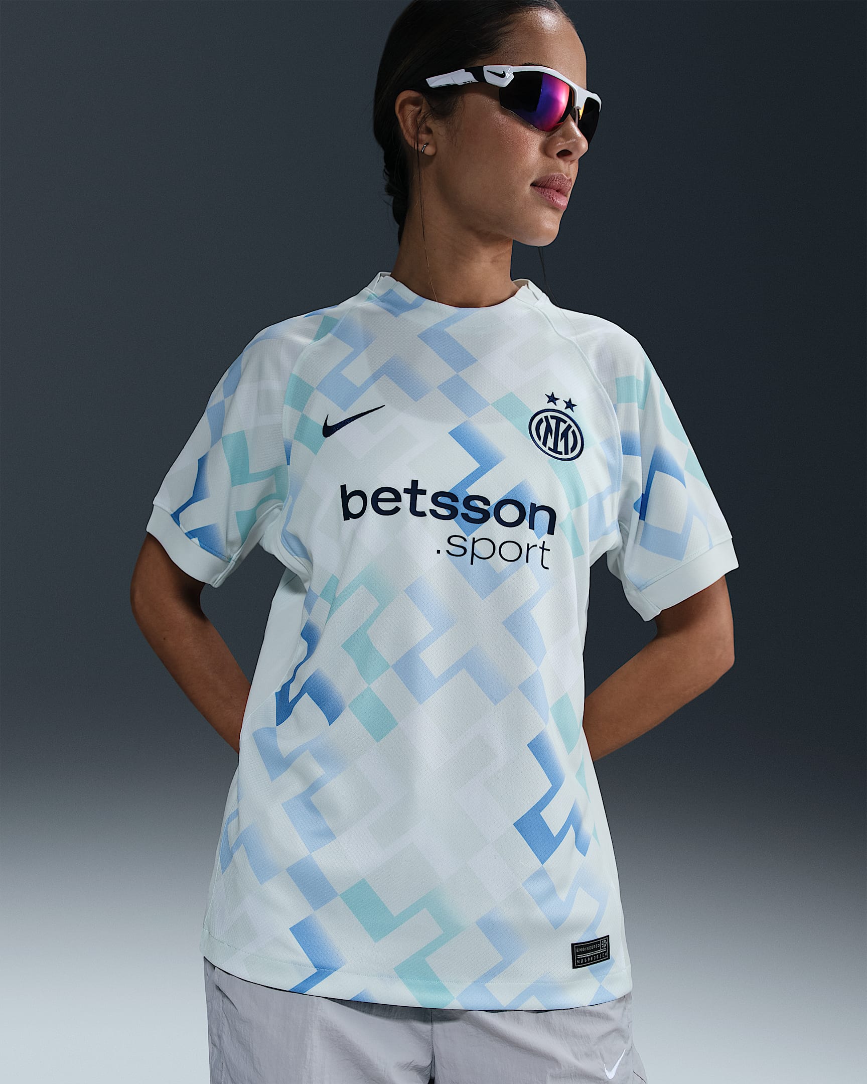 Inter Milan 2025/26 Stadium Away Women's Nike Dri-FIT Football Replica Shirt - Ghost Aqua/White/Blue Void